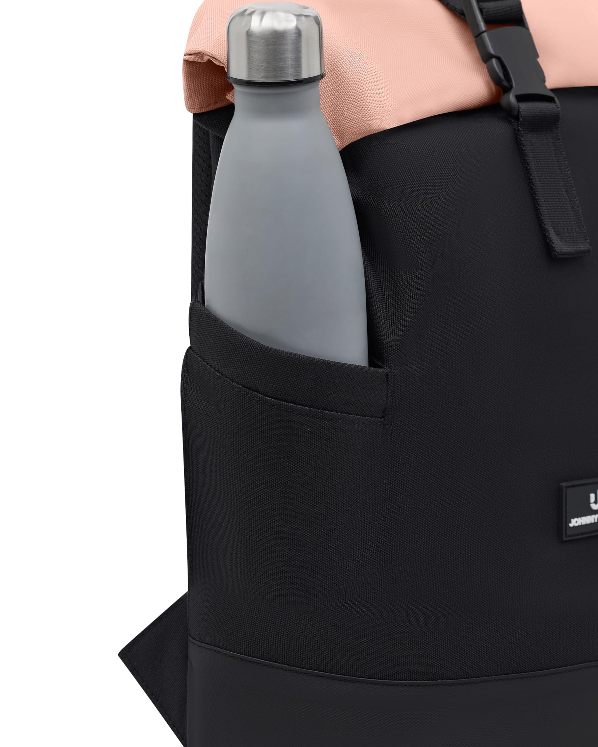 Johnny Urban Sac a dos femme et homme noir rose - Luca Small - Sac à dos loisir avec compartiment pour ordinateur - Idéal pour travail, velo, college, voyage - 11 l - Hydrofuge