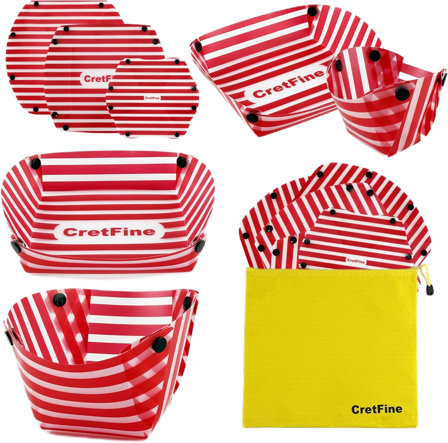 VibrantCamp Lightweight BPA-Free Collapsible Camp Bowl Set – 4 or 13 Pieces