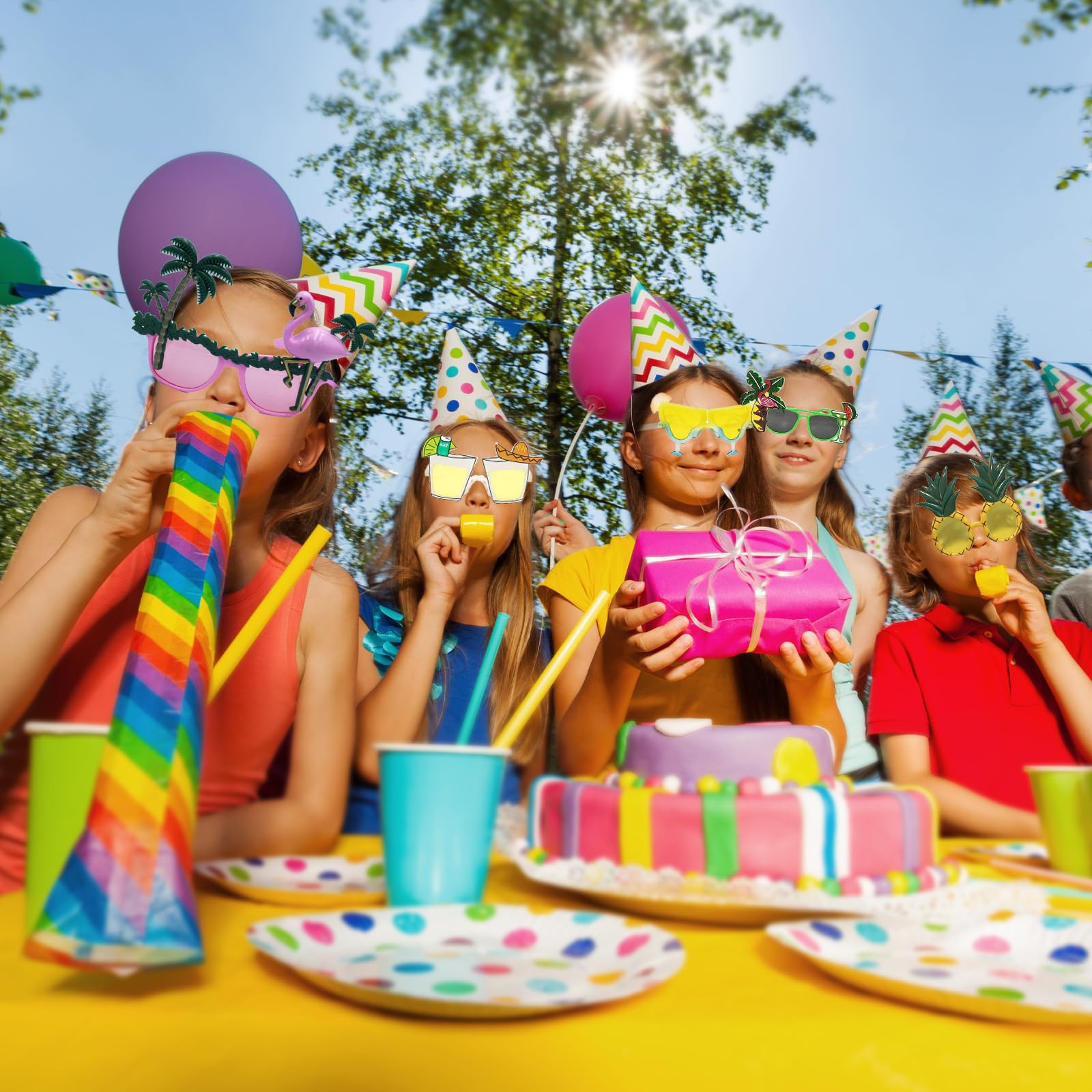 9 Paia Occhiali Festa Hawaiana Party Adulti,Occhiali Divertenti Sole Decorazioni Hawaii Feste,Gadget Festa Adulti Accessori Spiaggia,Feste Estive Occhiali Strani Sole Pool Party