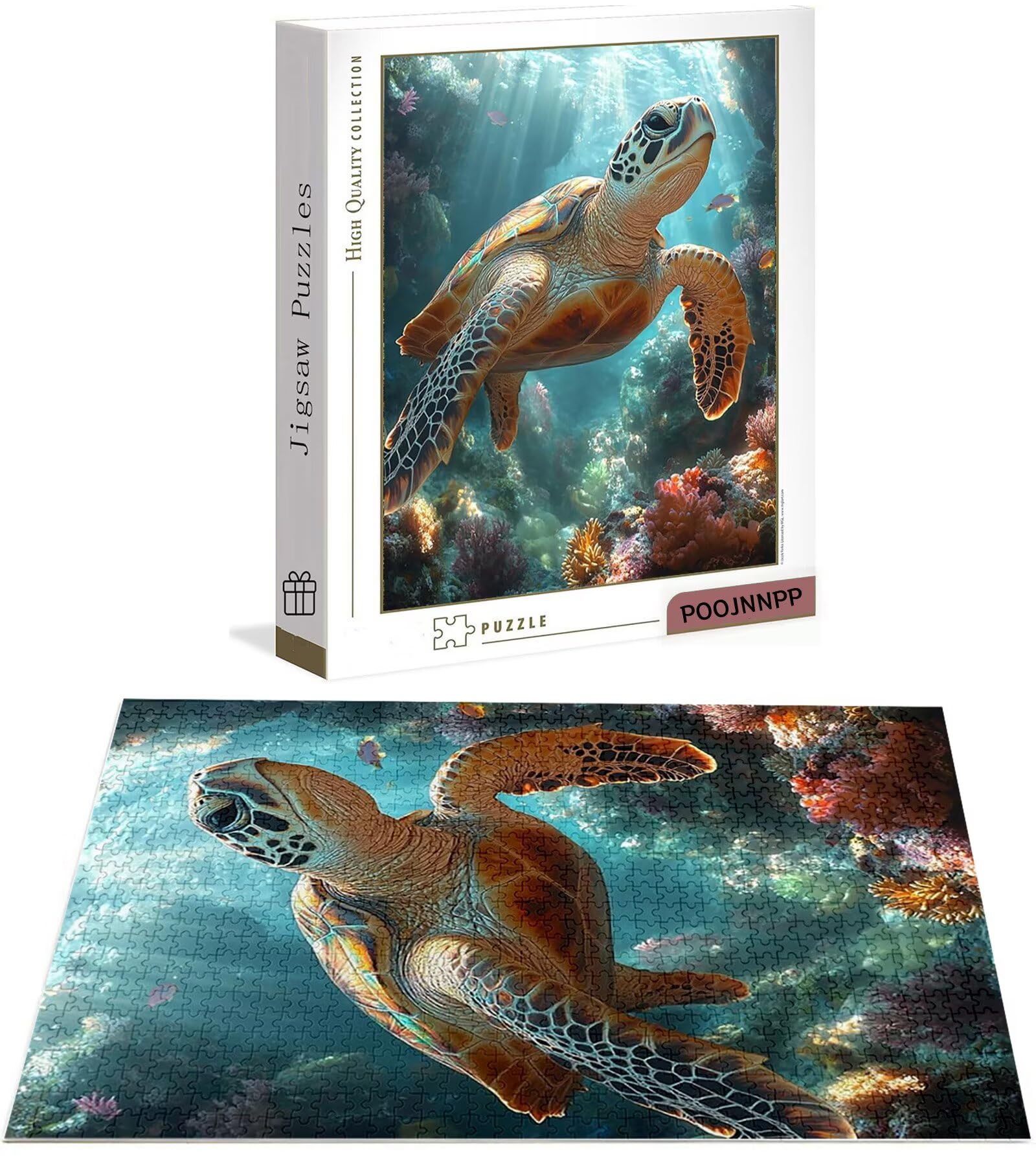 Puzzle 2000 Pezzi per Adulti, Puzzle Animale in Legno per Adulti, Puzzles Tartaruga marina Impegnativi, Giochi Educativo per Famiglie, Rompecapo con Scatola per Decorazioni Casa, Donna Regalo B-6503