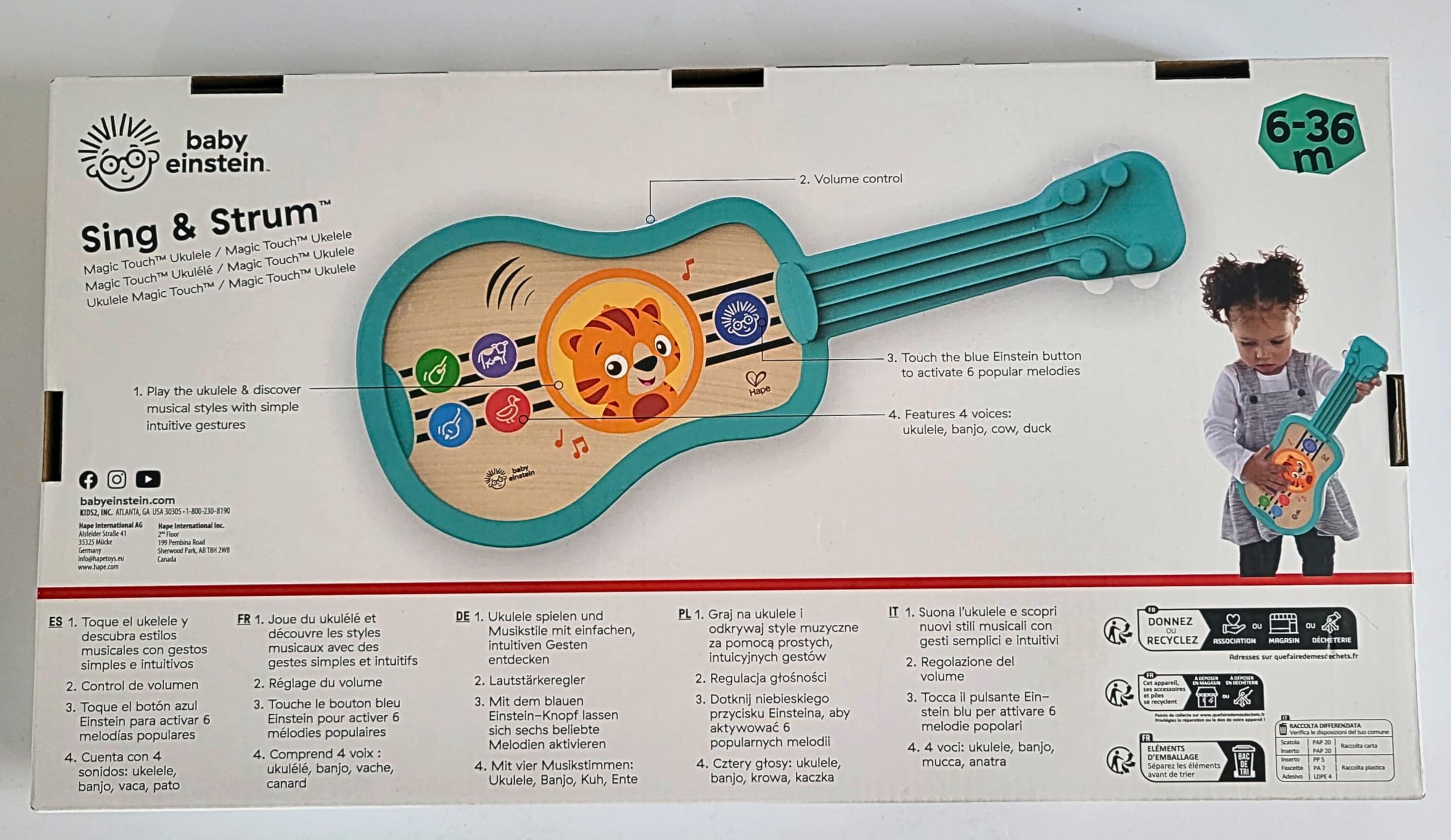 Hape - Value Sing & Strum Magic Touch Ukulele (87-800897)
