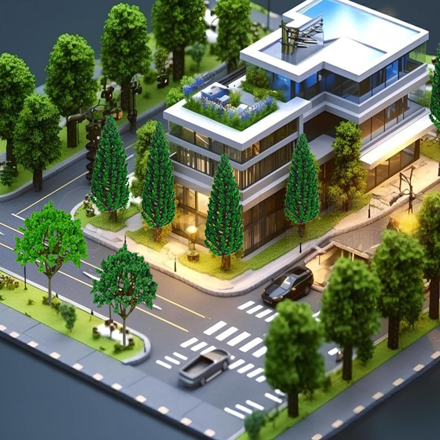 30 Pieces Model Trees Mixed 1.7-6 inch Fake Miniature Trees and Artificial Moss Rocks Diorama Architecture Mini Tress for Crafts Building Model Railway Scenery Landscape Supplies - Image 4