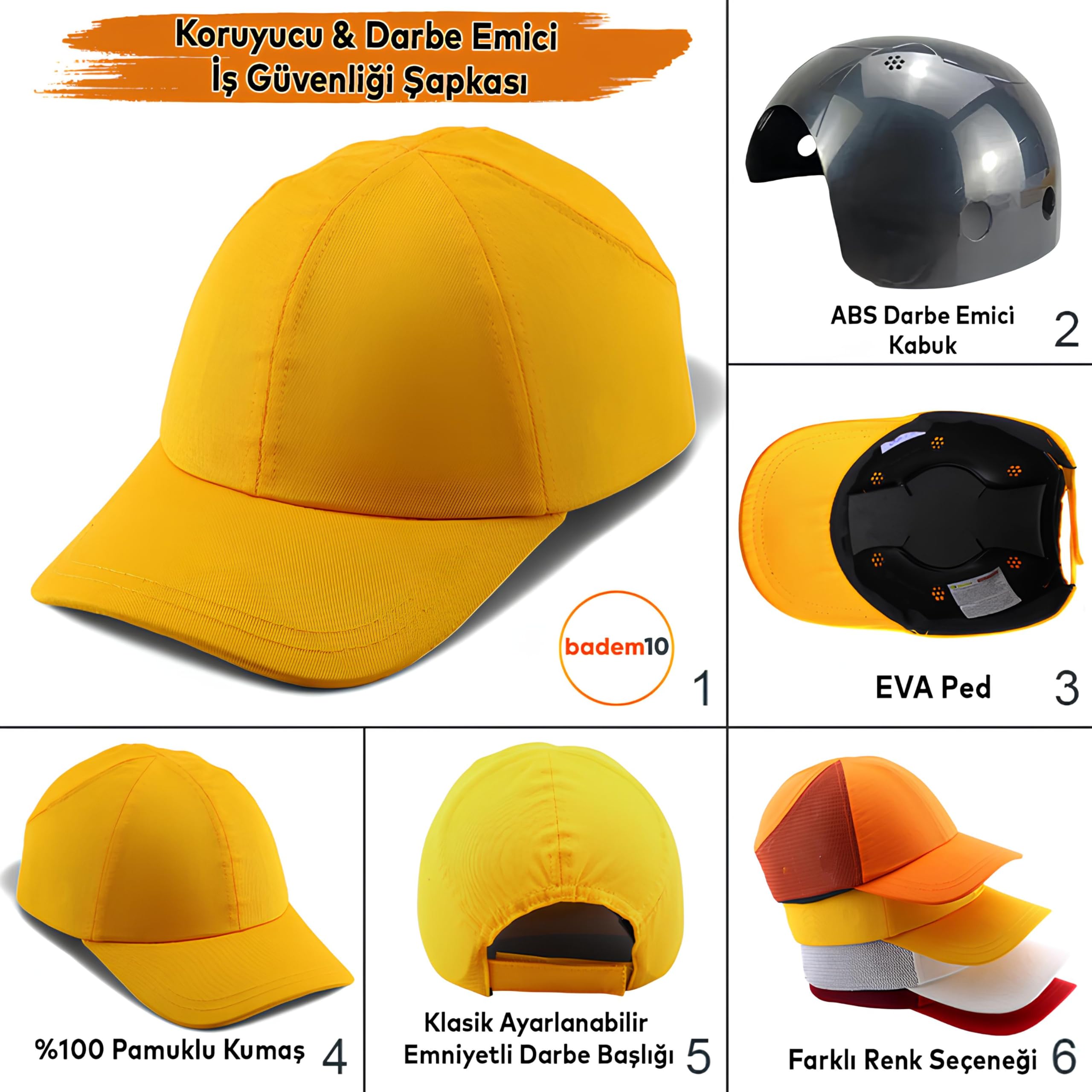 Hafif İş Güvenlik Darbe Koruyucu Koruma Baş Şapkası Bareti Unisex Kamuflaj Beyzbol Tarzı Kask Şapka
