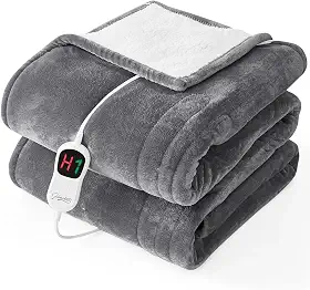 Homemate Cobertor elétrico aquecido solteiro - 157,5 cm x 213,4 cm cobertores de cama de aquecimento com 10 níveis de aquecimento 8 horas desligamento automático aquecimento rápido proteção