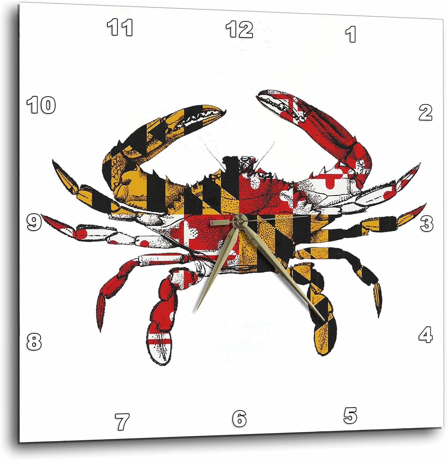 3dRose dpp_193242_1 Maryland Crab Flag-Wall Clock, 10 by 10-Inch