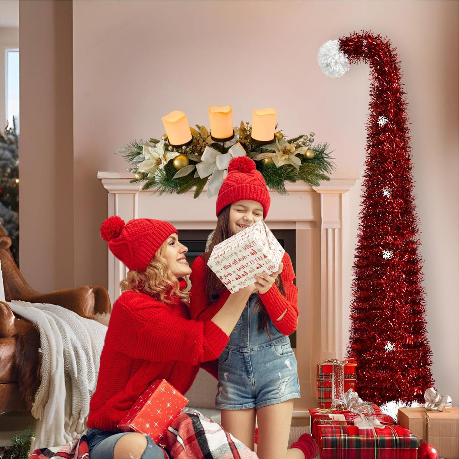 Albero di Natale 150 Cm Decorazione Retrattile A Mini Da Tavolo