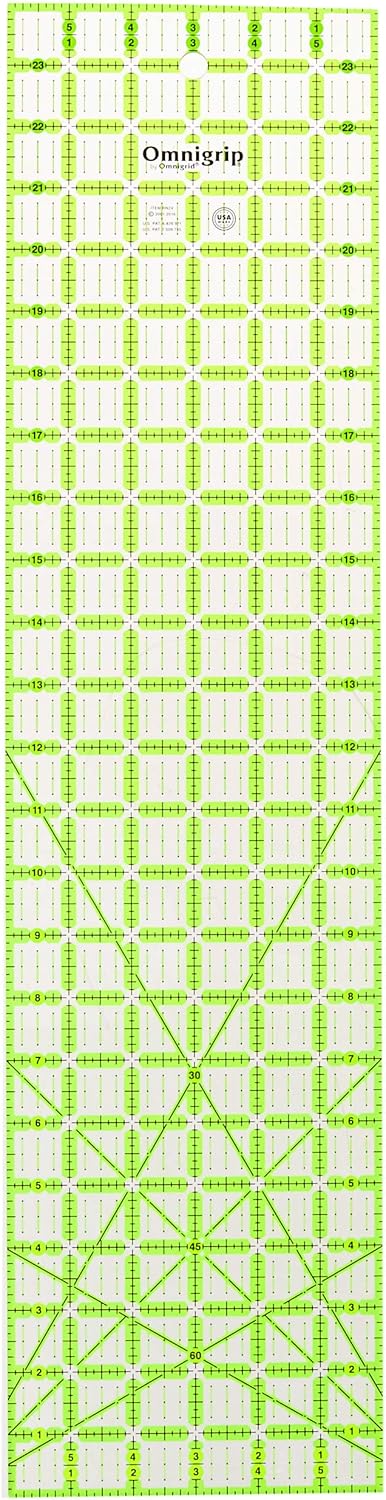 Omnigrid Non-Slip quilter's Ruler, 6" x 24", Neon Green : Everything Else