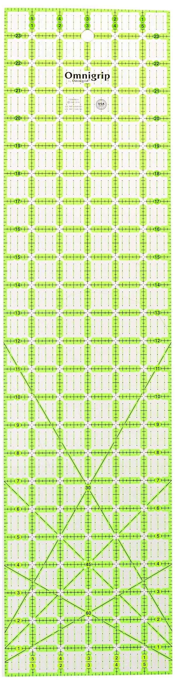 Omnigrip 6" x 24" Non-Slip Rectangle Quilting Ruler by Omnigrid by Omnigrid - Used condition - US$28.58
