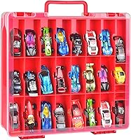 Vista 8 de Estuche organizador de almacenamiento de juguetes de doble cara para autos Hot Wheels, para autos de Matchbox, para mini juguetes, para muñecas