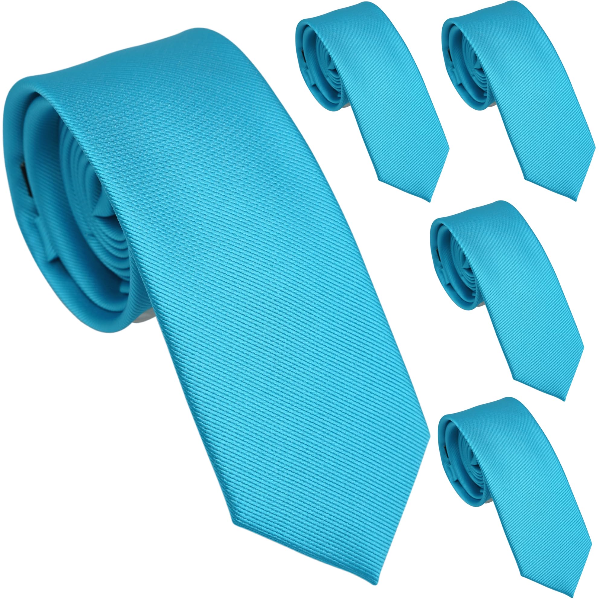 Skinny Ties for Men, 2.5-Inch Slim Neckties, Solid Color Packs