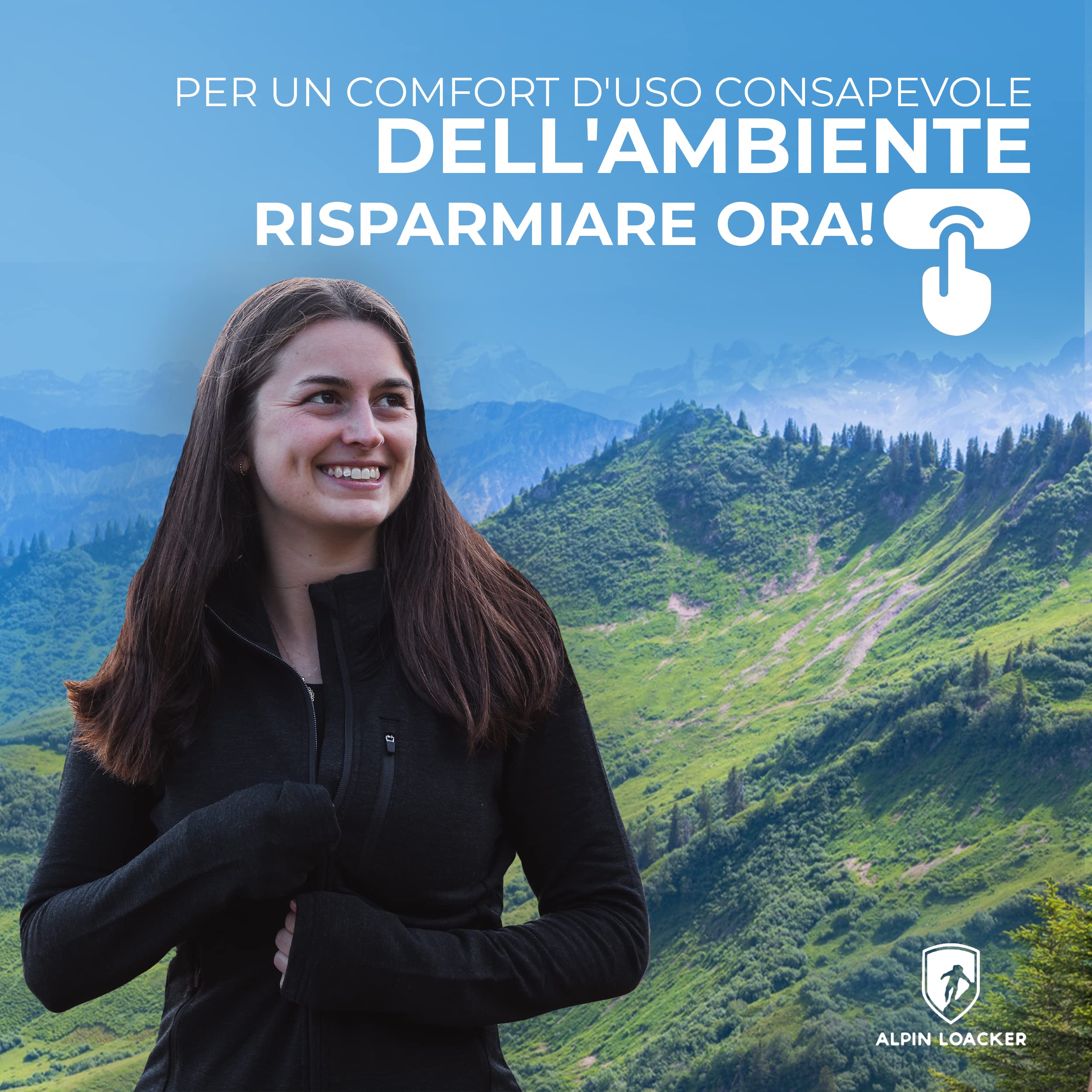 ALPIN LOACKER giacca termica donna di lana merino per l'outdoor e sportiva