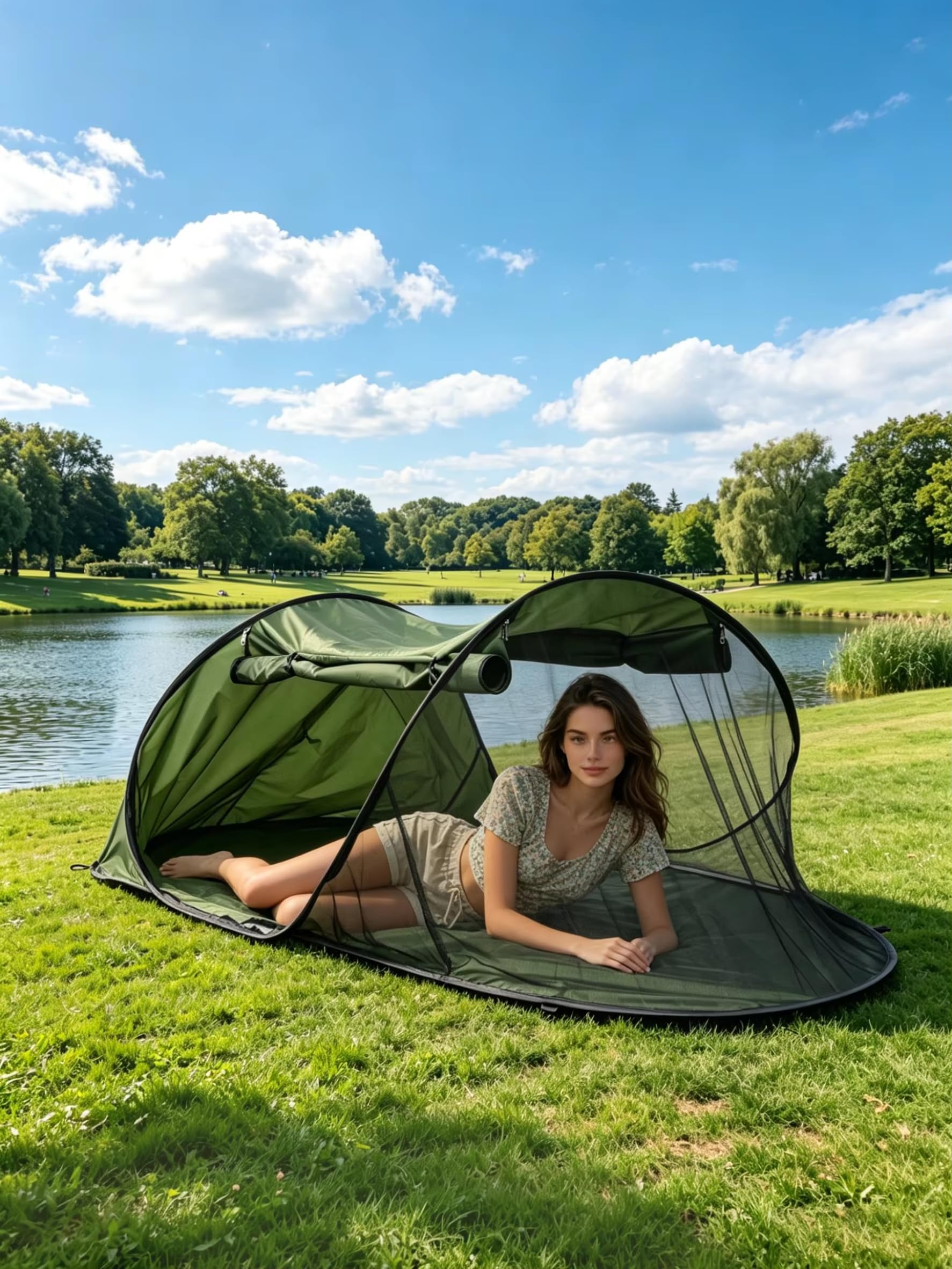 Zanzariera da viaggio Pop Up 200 * 94 * 60cm Pieghevole Portatile Campeggio | Tessuto Oxford impermeabile 210D per letto, campeggio, viaggi, interni, semplice e portatile veloce e portatile