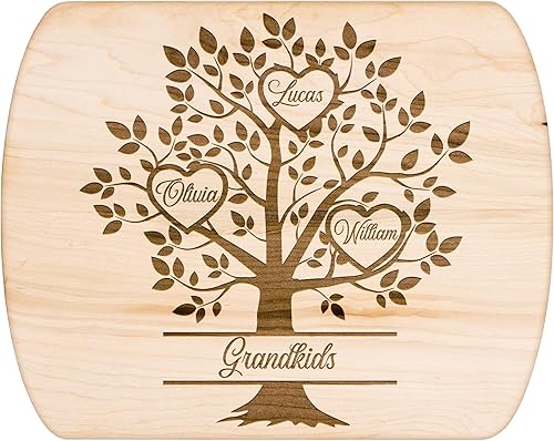 Tabla de cortar personalizada, tabla de cortar de árbol familiar, tabla de cortar personalizada, tablas de embutidos para nieto, tabla de cortar