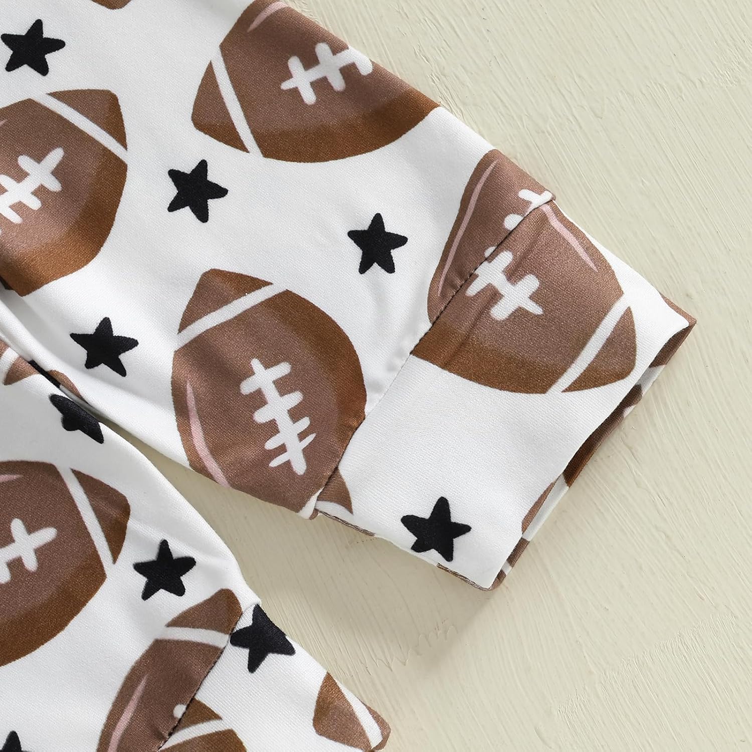 Fall Infant Baby Boy Outfit Football Game Day Clothes Long Sleeve Romper Bodysuit Pants Hat Set - Image 5