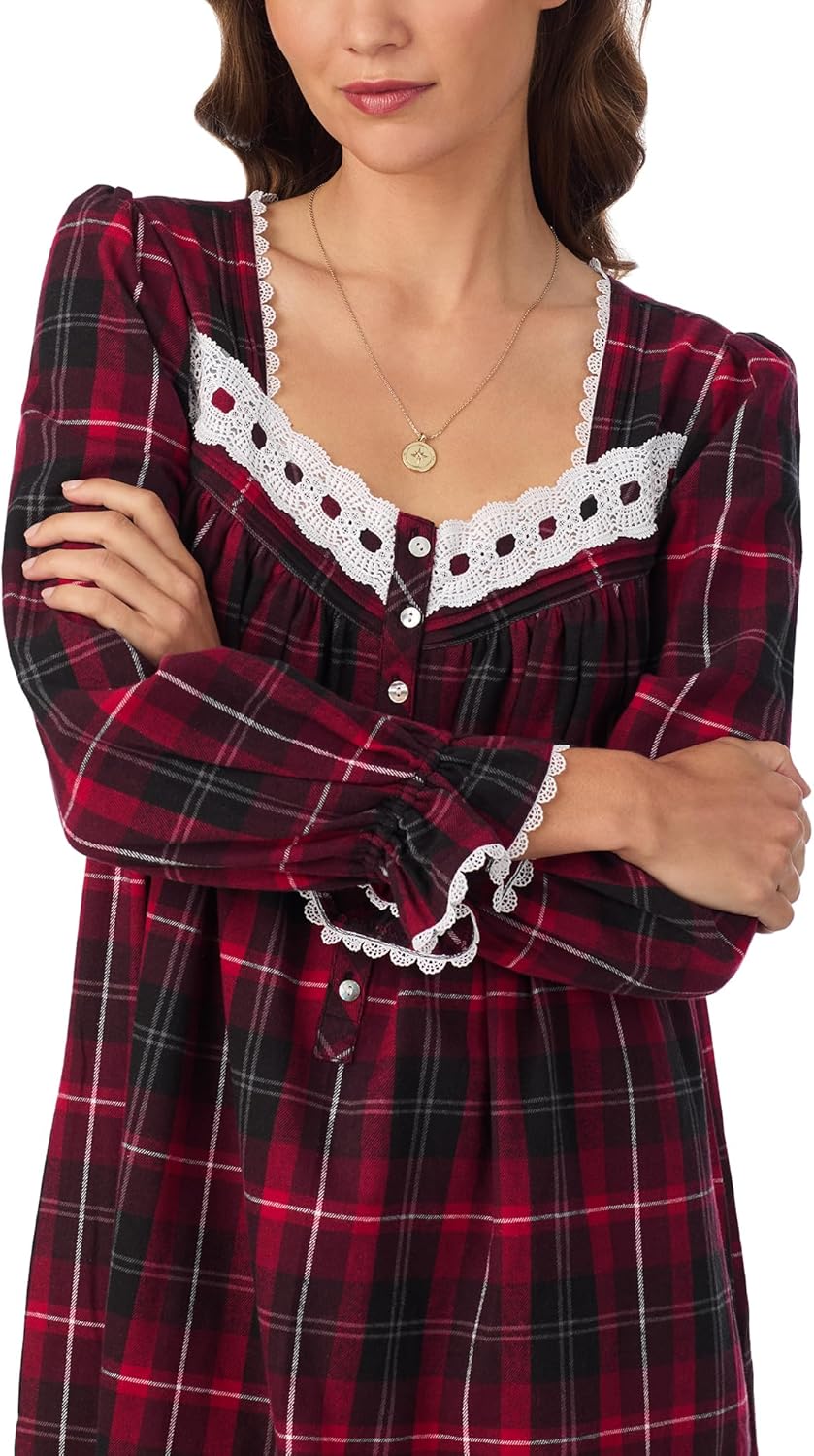 Eileen West Womens Sleepwear & Loungewear - Brushed Flannel Collection - 100% Cotton Long Sleeve 50" Long Ballet Nightgown - Image 2