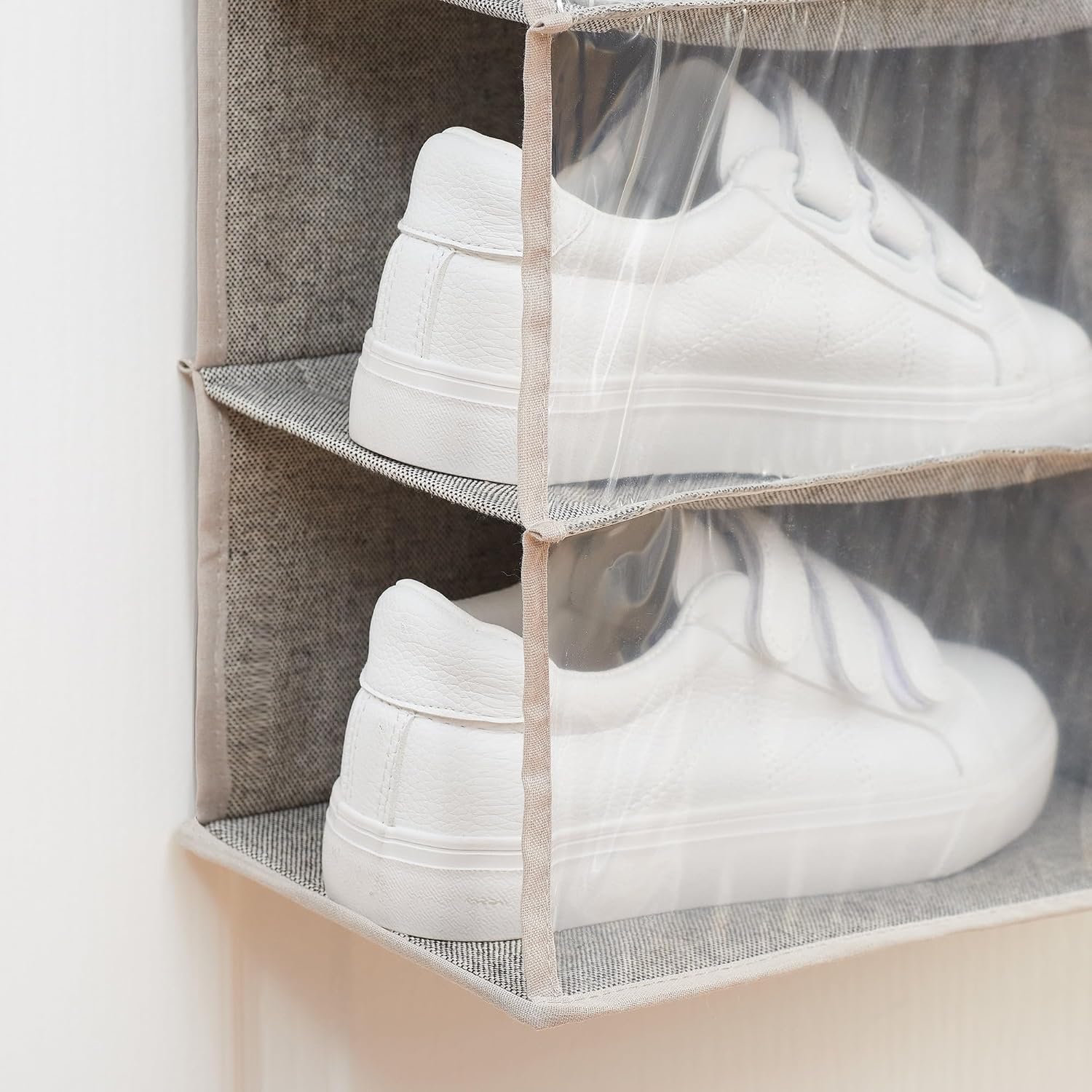 24-Shelf Polyester Cotton Over The Door Closet Shoe Organizer