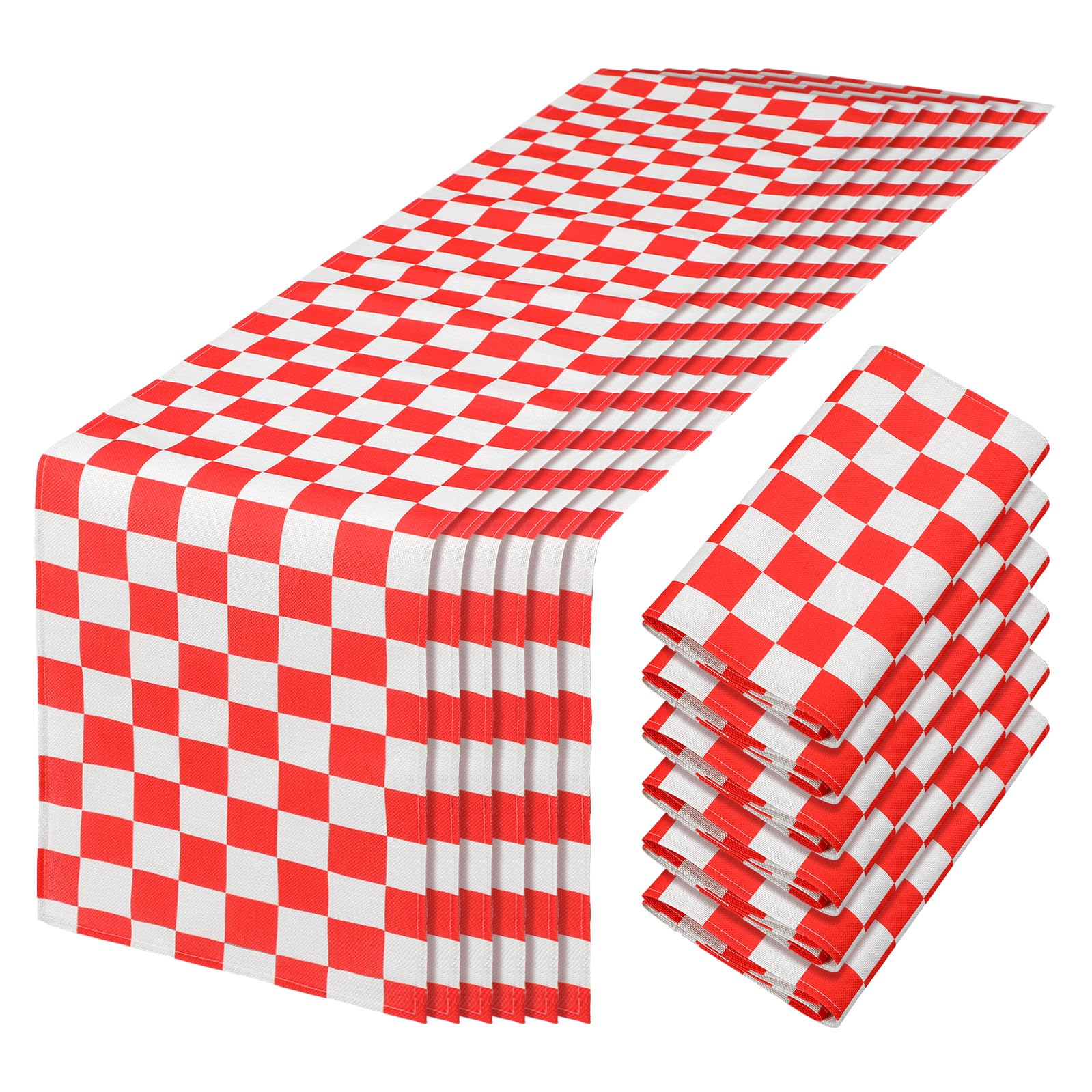 Photo 1 of Lumina Garden Buffalo Plaid Table Runner Set