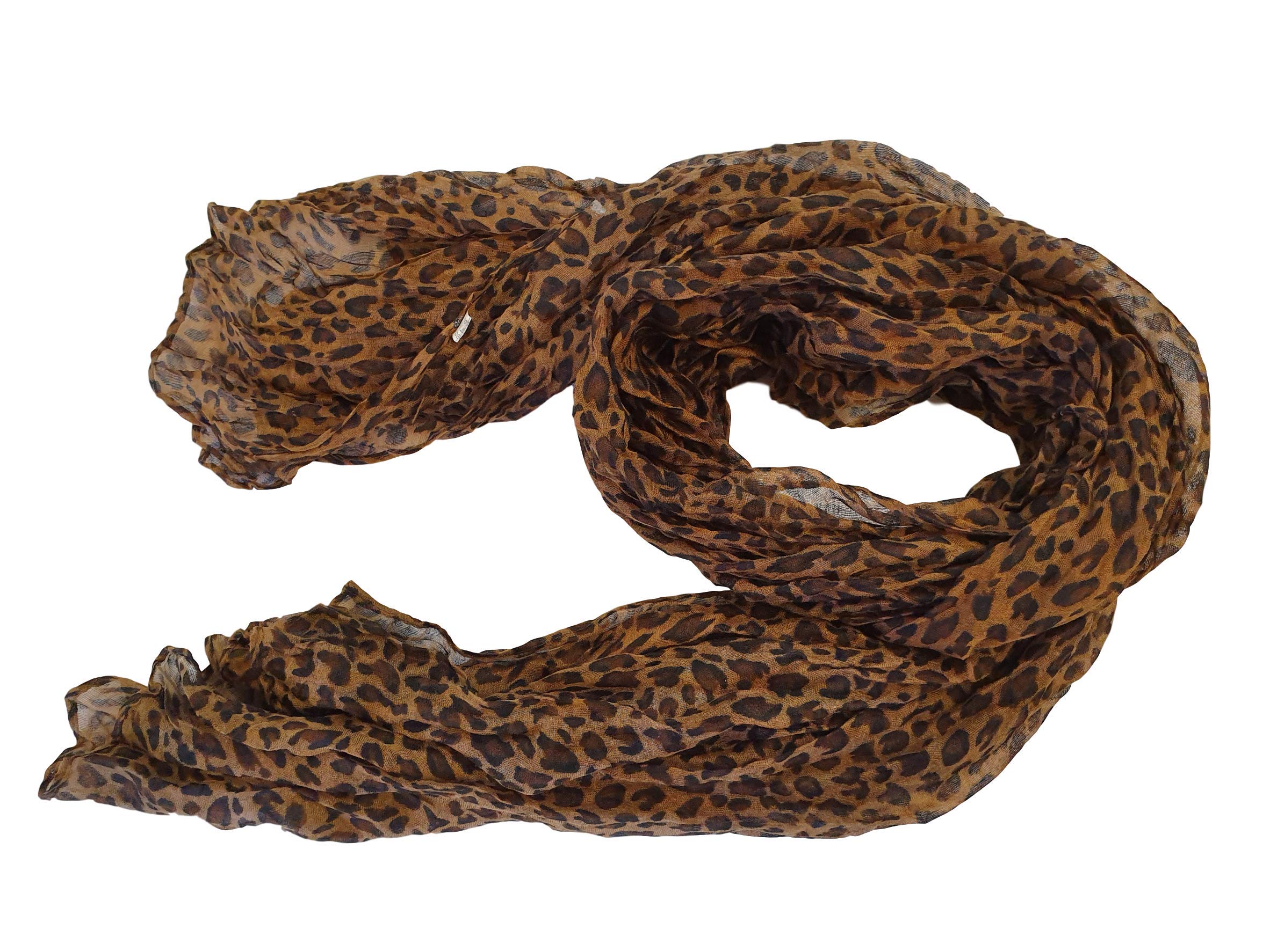Fat-catz-copy-catz New Ladies Womens Celebrity Style Animal Leopard Long Scarf Scarves Maxi Sarong Sale (brown small animal)