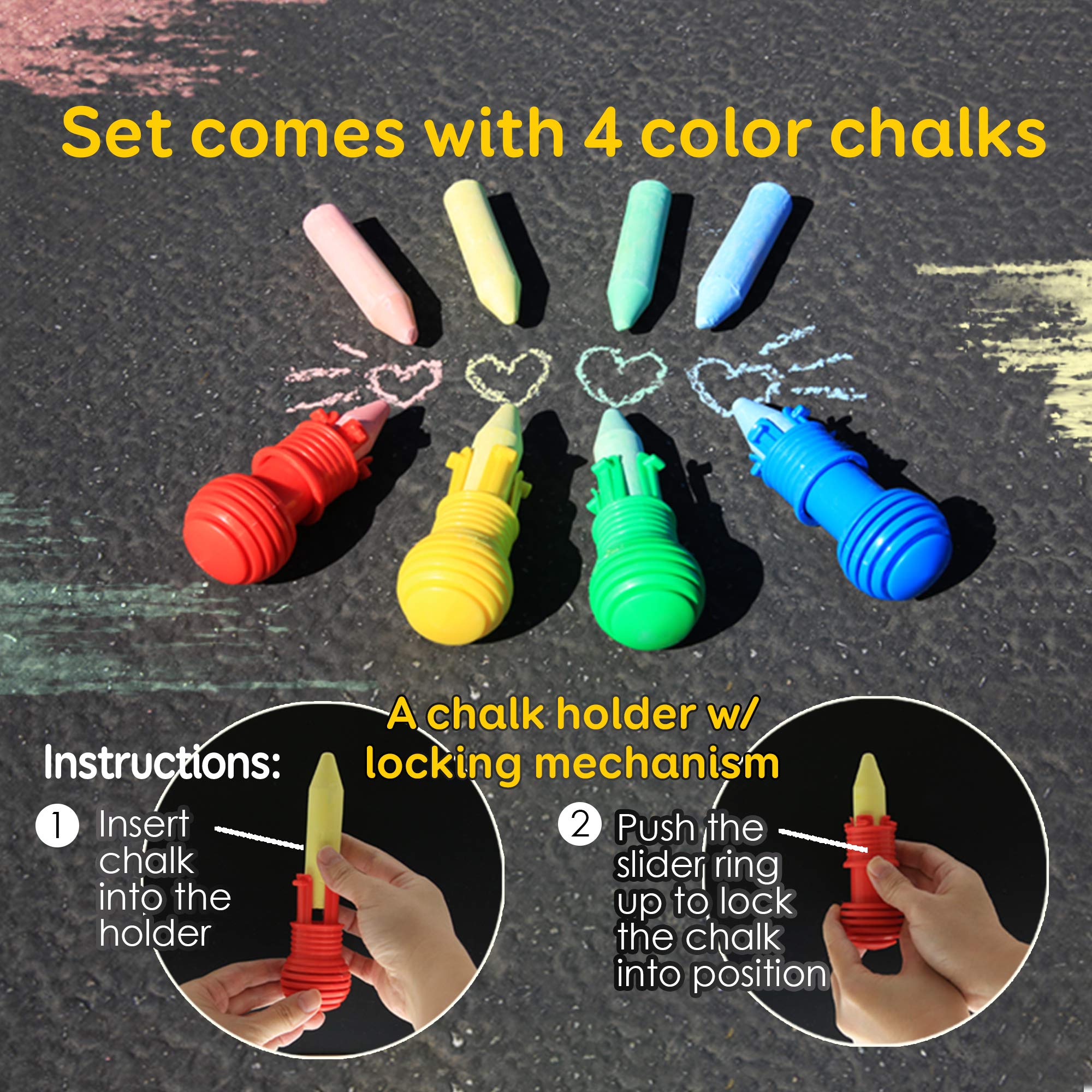 Amazon.com: BAZIC PRODUCTS Jumbo Sidewalk Chalks & Chalk Holders