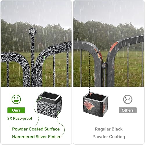 Miniatura 8 de Mr Ironstone Corralito para perros con revestimiento antioxidante, 40 pulgadas de altura, 8 paneles portátil y plegable para interiores y