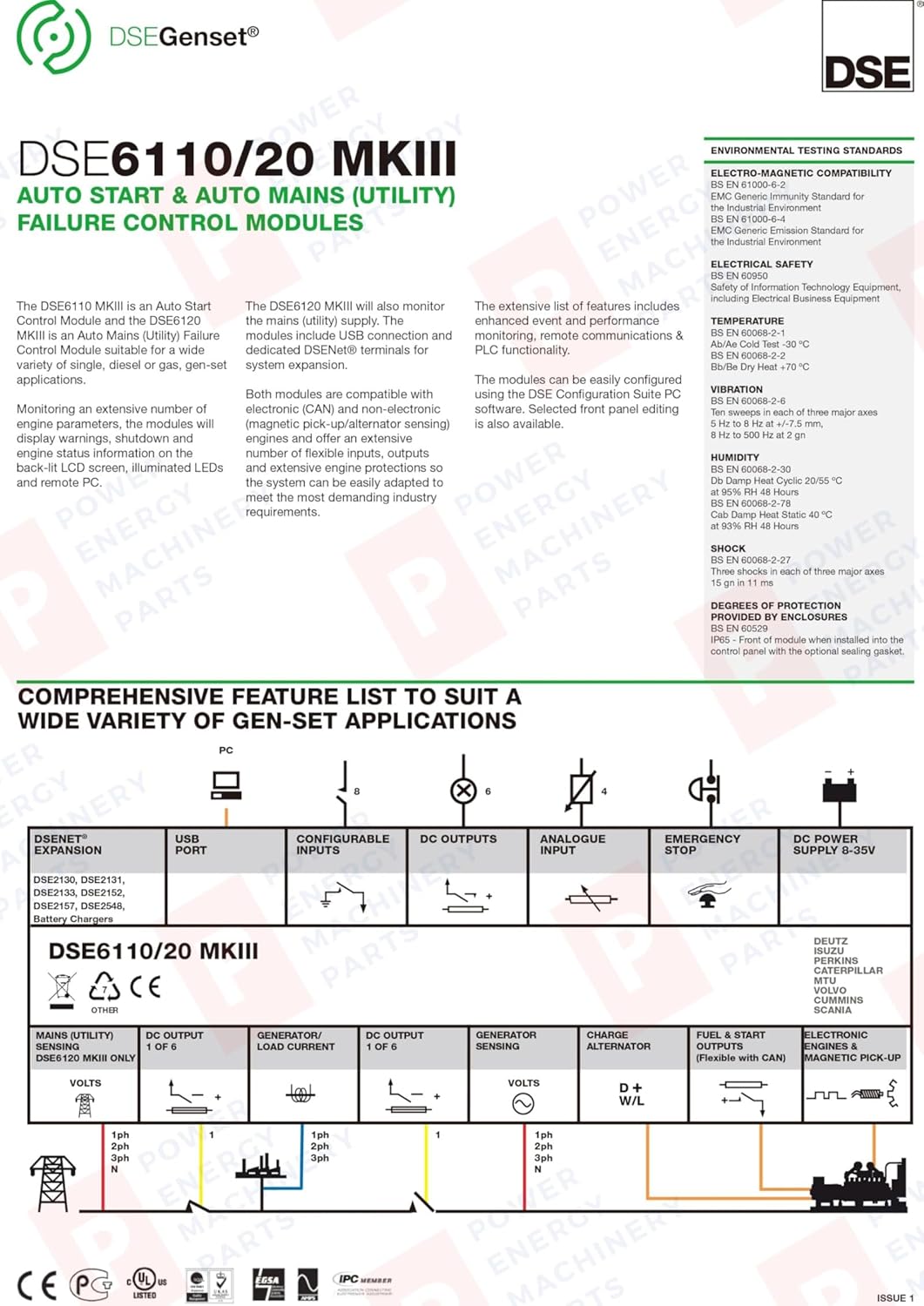 DSE6110 MKIII Original Made in UK Deep sea Auto Start Control Module Generator Controller Diesel Genset Spare Parts PEMP