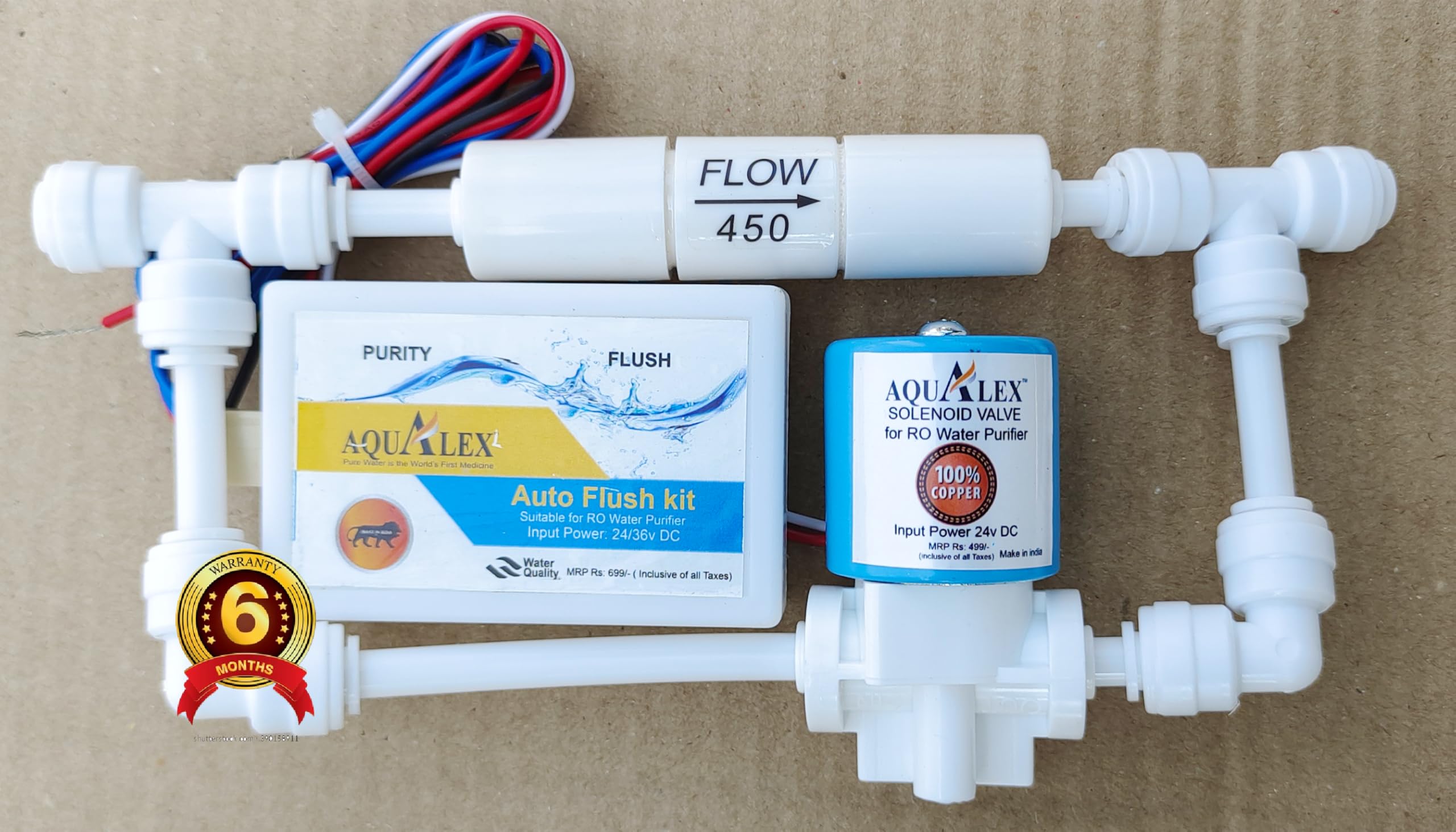 AQUALEX, Pokar RO, AUTO FLUSH KIT Set, Flush kit, Copper 24v SV, KFLOW 450 FR, Ready Assembled Set,input Power 24v DC from Smps, 18/30sec flusing time, Suitable for RO Water Purifier-image-19
