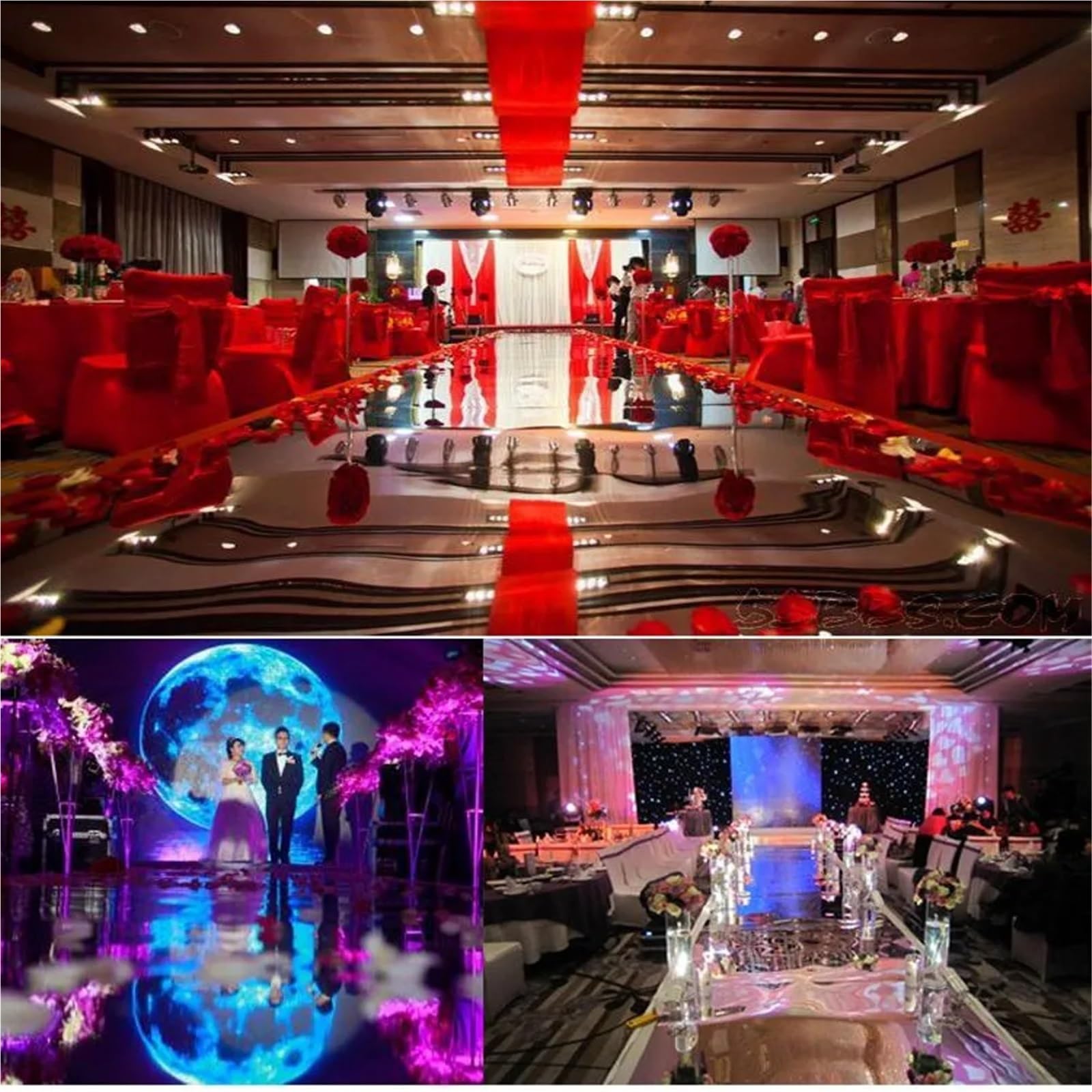 Hochzeitsteppich Spiegelteppich-Gangläufer mit Gold und Silber for Hochzeitsbevorzugungen Partydekoration(Gold,2m)