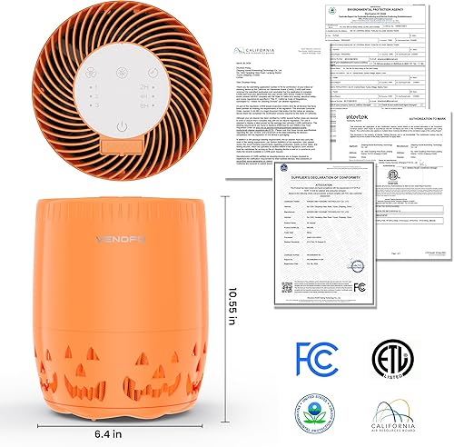 Miniatura 7 de Purificadores de aire para el dormitorio del hogar de hasta 1076 pies cuadrados, filtros de aire HEPA verdaderos, polvo y pelo de humo, 3