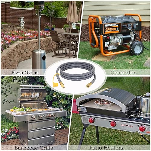 Miniatura 7 de Manguera de gas natural de 24 pies de 12 pulgada con conexión rápida para barbacoa, parrilla, horno de pizza, calentador de patio y más