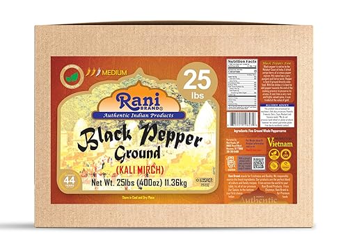 Miniatura 6 de Rani Black Pepper Fine Powder 80 malla, india de primera calidad de 400 onzas (25 libras), caja a granel de 25.0lbs, totalmente natural, vegano,
