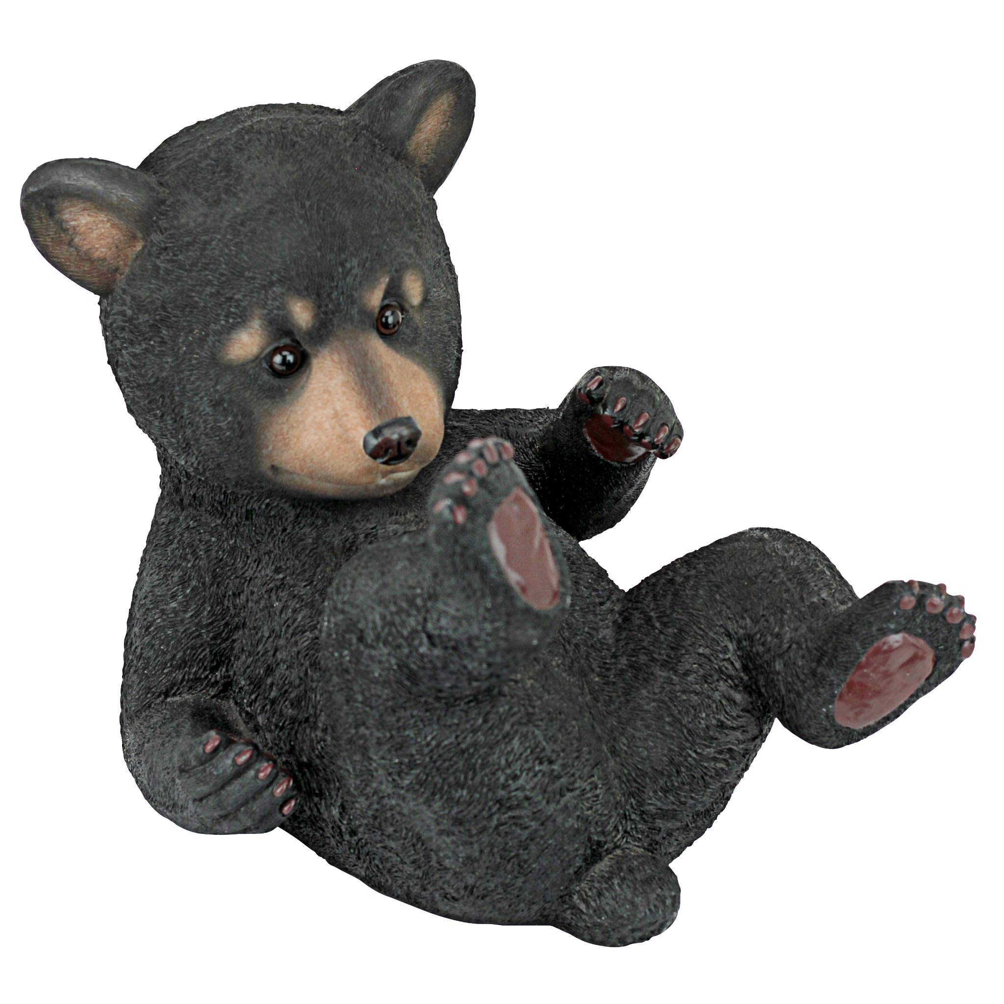 Design ToscanoRoly-Poly Bear Cub Statue, Rolling Bear, Black