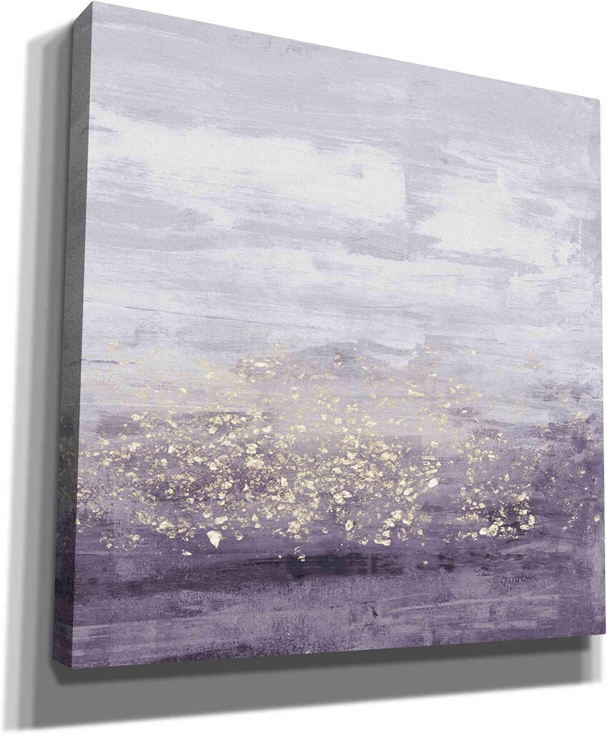 Amethyst Glitter Abstract Landscape Canvas Wall Art, 26" x 26"