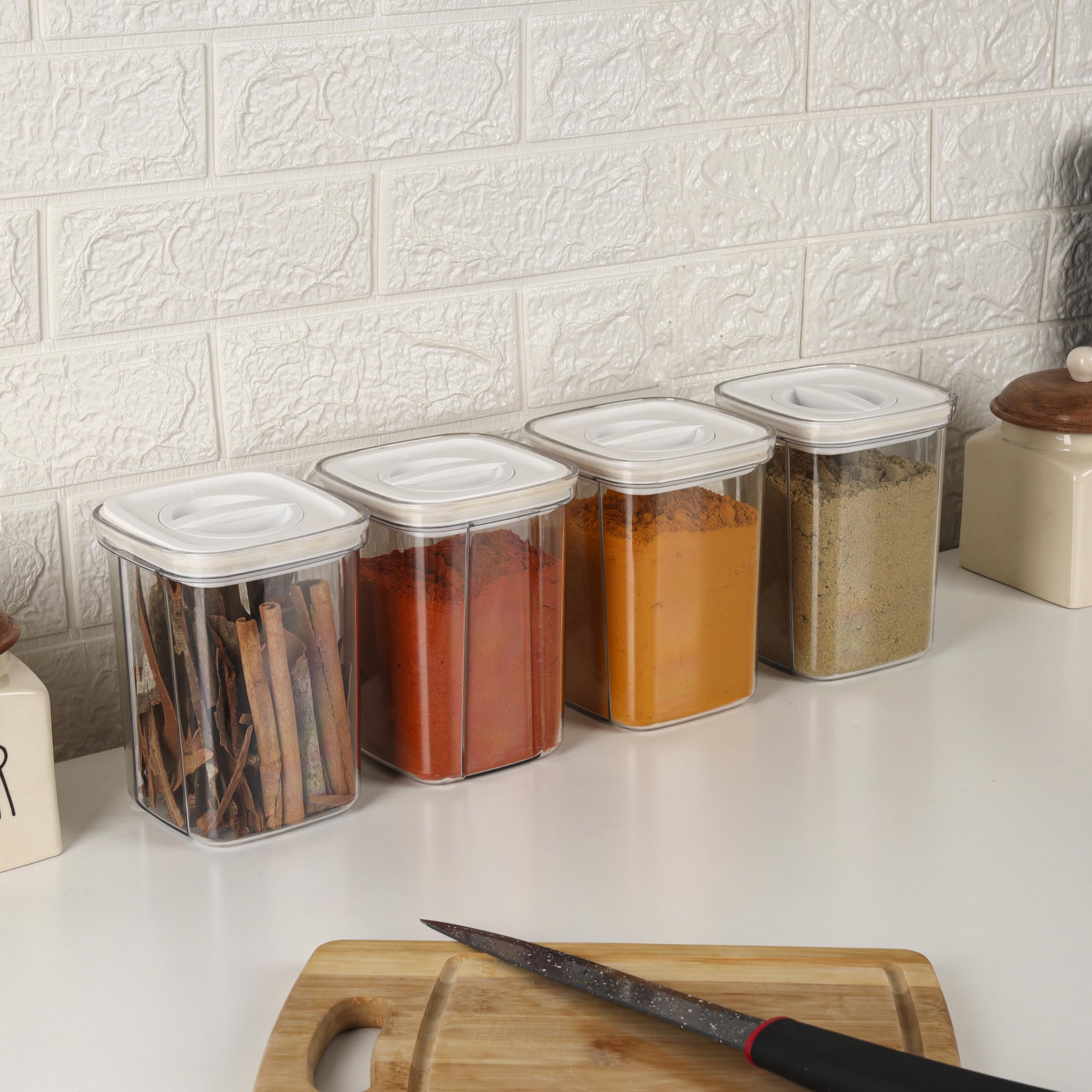 Set De 6 Contenedores Herméticos De Cocina De 500 Ml - Con Cucharas, Etiquetas Y Marcador, Perfectos Para Organizar Alimentos