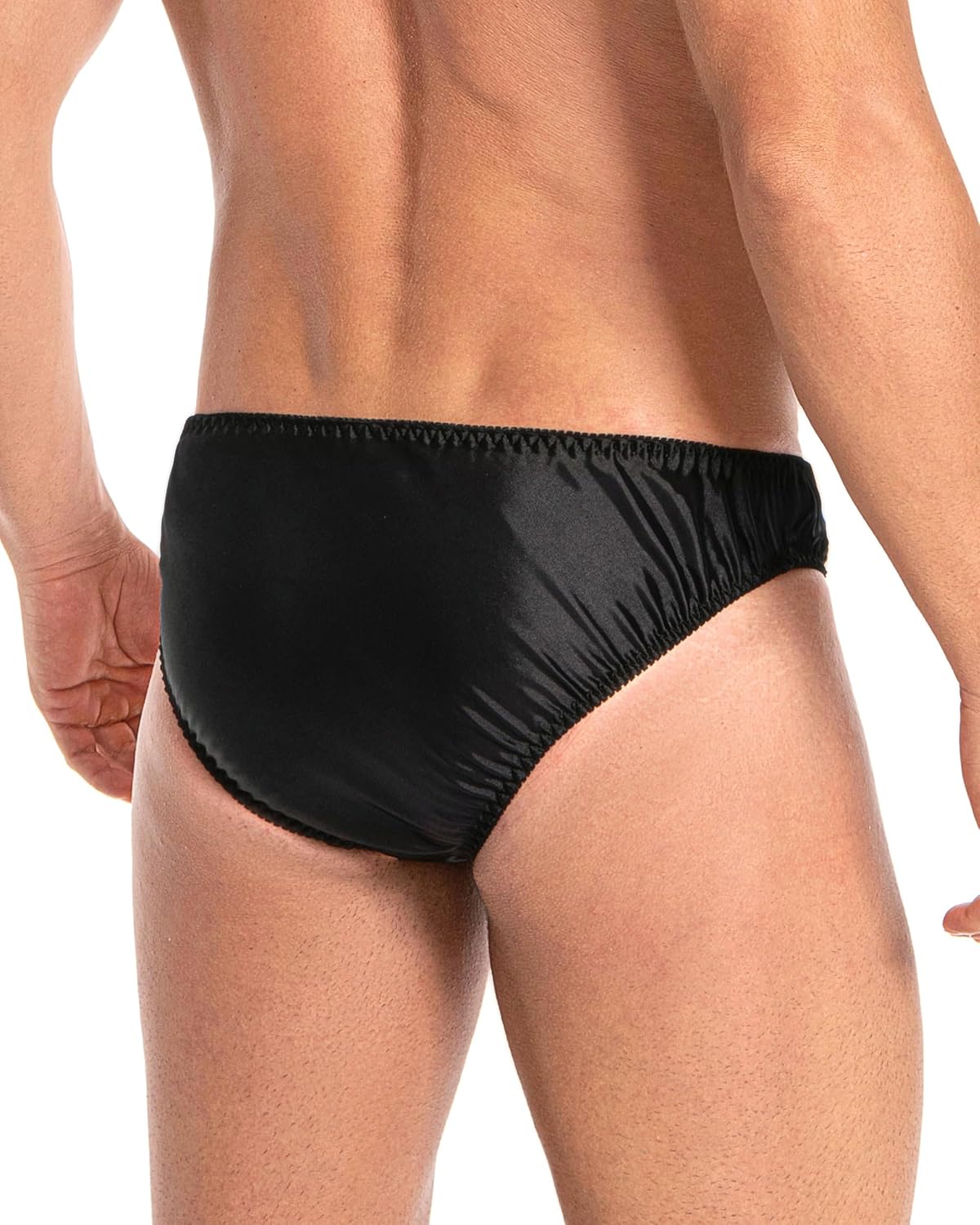 Satini Men’s Silky Satin Slip Briefs - Seam Free Shaped Front, Full Back, Fully Elasticated Underwear - Image 3