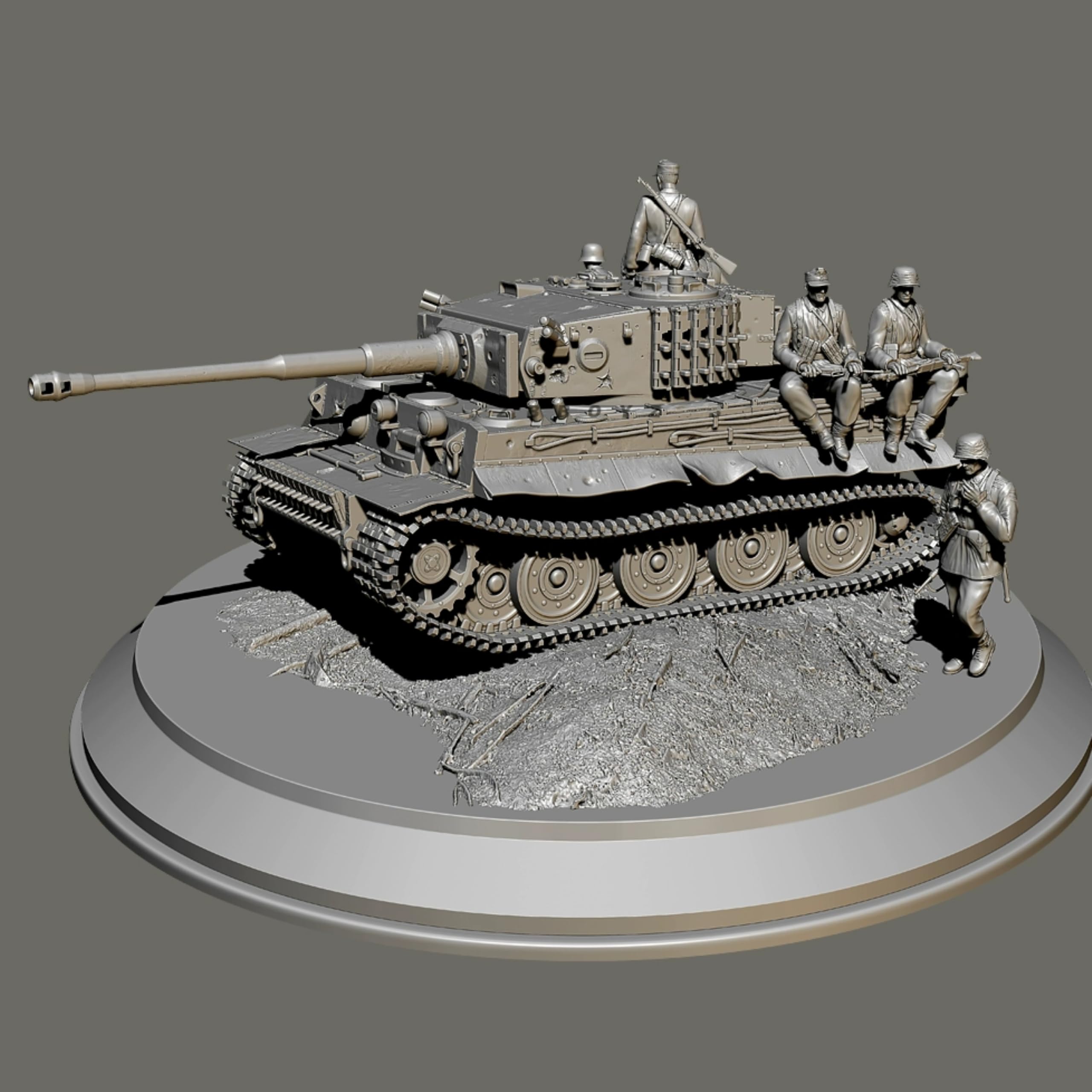TRUEGRIS 1/35 WWII German Tank Soldier Resin Model Kit Unpainted and Unassembled (6 figures, with tank) //k5w2J5