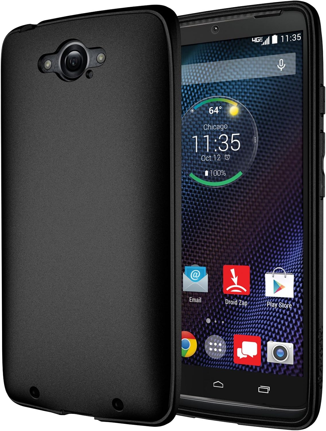Droid Turbo Case, Diztronic Full Matte TPU Case for Motorola Droid Turbo (Fits Metallic Kevlar Version Only) - Matte Black - (DTB-FM-BLK)