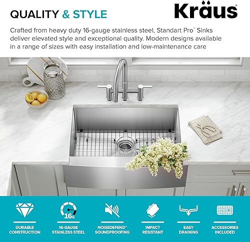 Miniatura 4 de Kraus KHF410-33 Standart PRO - Fregadero de cocina de acero inoxidable