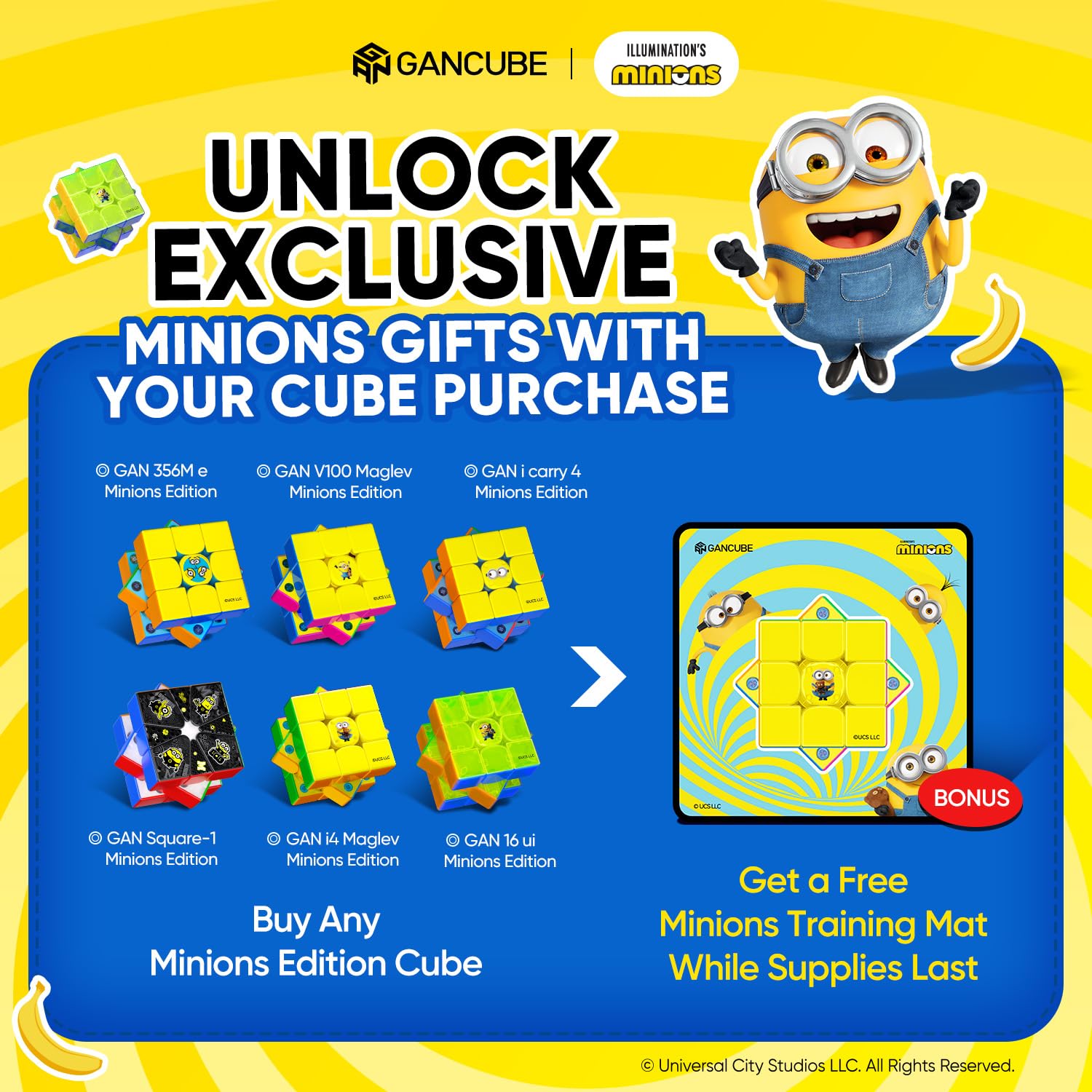 GAN Minions 16 ui Maglev Max, cubo di velocità intelligente con analisi AI | Unico Smart Speed Cube 3×3, Regalo per gli appassionati di puzzle, scelta di regalo individuale per collezionisti