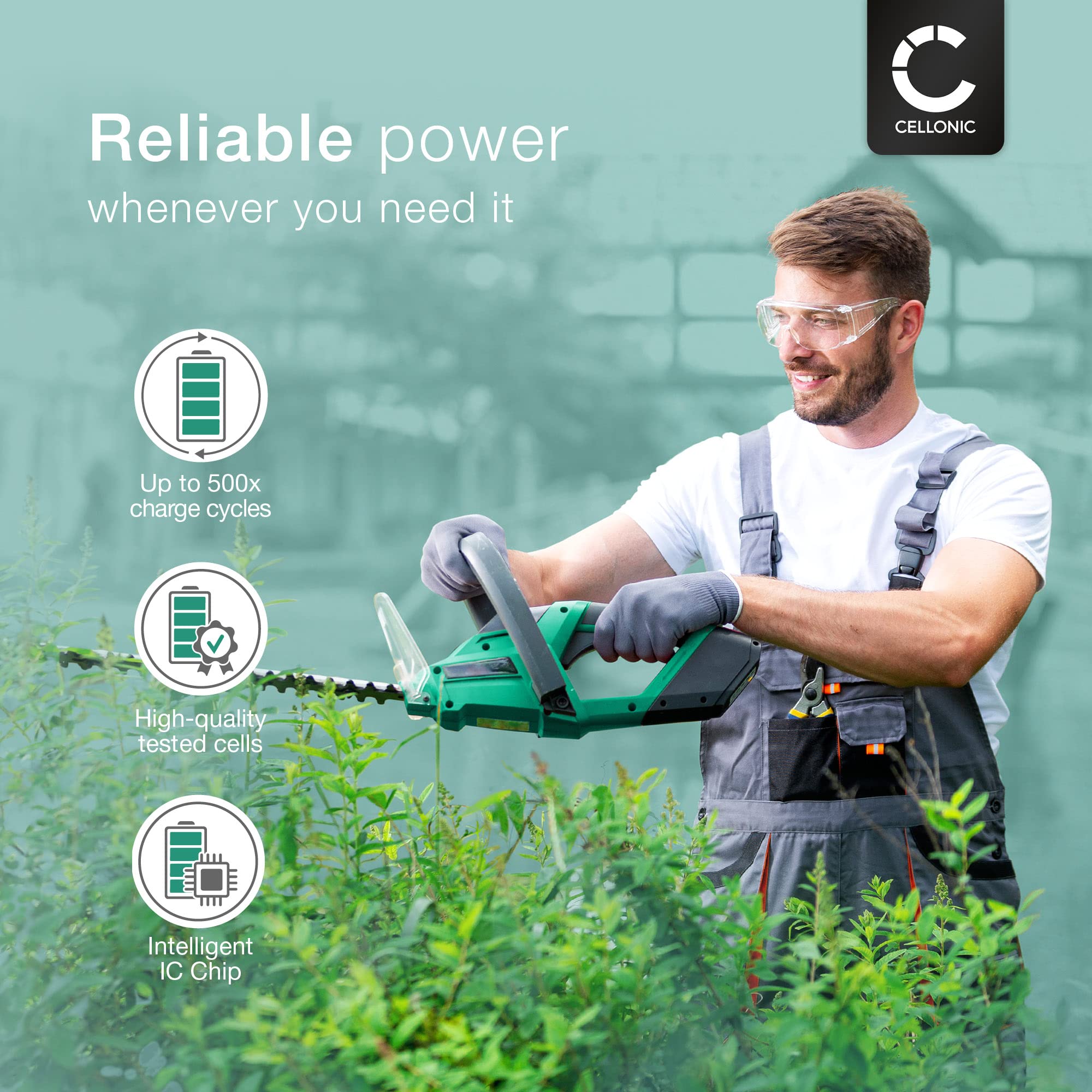 CELLONIC 2X Batería Compatible con Worx Landroid S Basic, 390m2 | 2x, (2500mAh-20V-Ion de litio), Herramienta Batería, para Worx WA3230, 50032492, WR105SI, WR105SI.1, 50032774, WR106SI.1