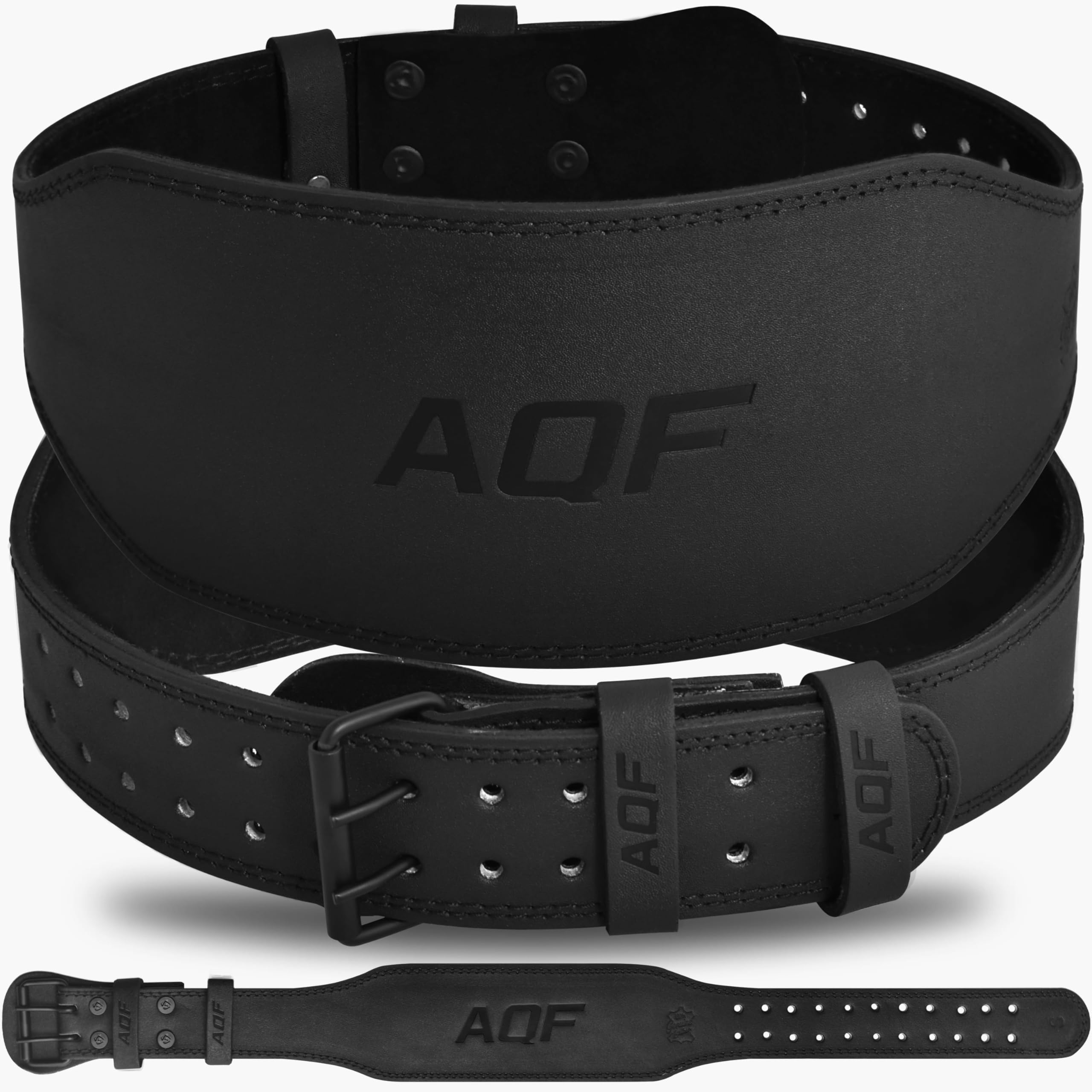 AQF Ceinture Musculation, 4" 6" Cuir Ceinture De Force, Ceinture Lestée Muscu Boucle À Rouleau en Acier, Ceinture Lombaire Musculation pour Powerlifting