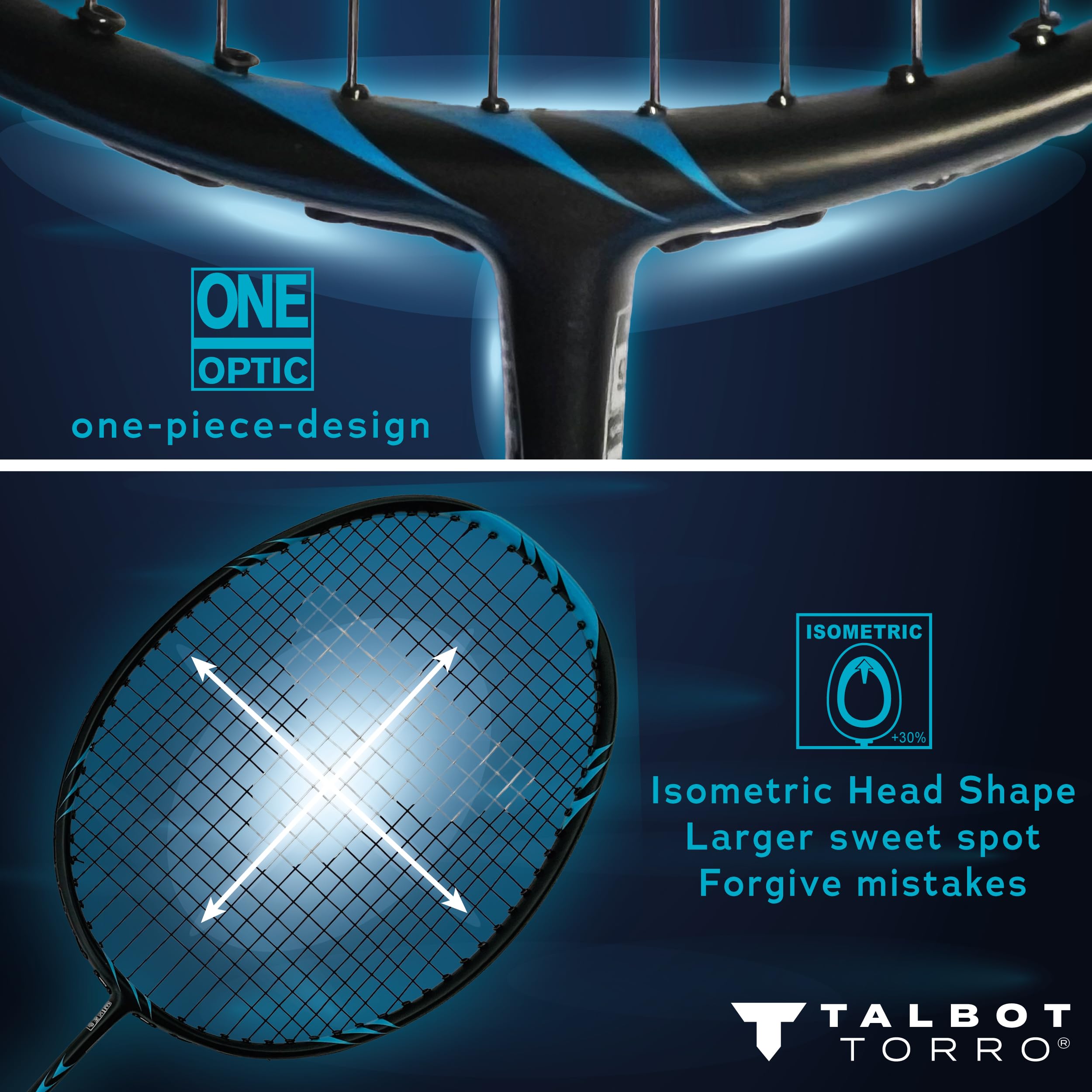 Talbot Torro Badminton Set Isofce 211, Graphite Badminton Racket Set for Instant Start, Badminton Starter Set, Shuttle Racket Set, 1 Graphite Racket Set, 3 Balls, Racket Bag