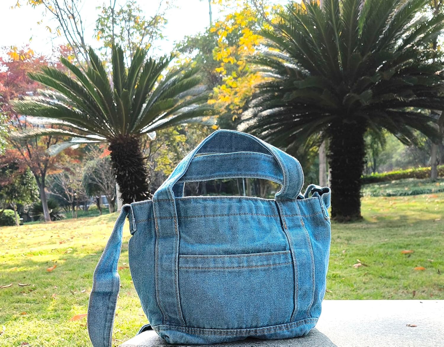 YunZh Denim Purse Jean Tote Bag for Women，Crossbody Shoulder Weekend Bags Denim Purses and Handbags - Image 3