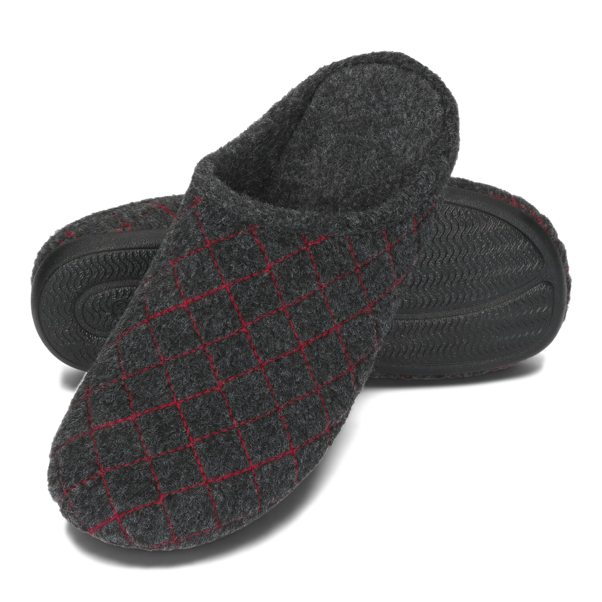 BeComfy Filzpantoffeln für Herren Hausschuhe mit Flexible Gu