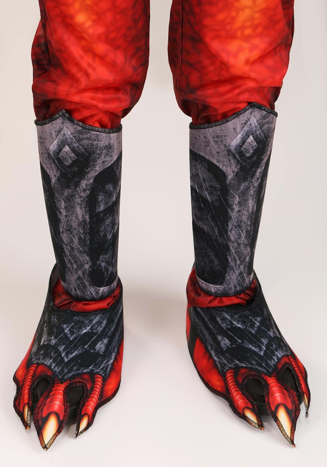 Kids Devil Halloween Costume | Red Malevolent Demon Outfit, Scary Printed Jumpsuit with Wings and Horned Mask - Image 8