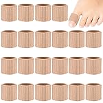 Blulu 24 Pieces Toe Tubes 0.98 Inches Cushion Tube Corn Pads for Toes Sleeves Soft Gel Protectors for Cushions Corns Blisters Calluses 3 Size(Skin Color,Large Size)