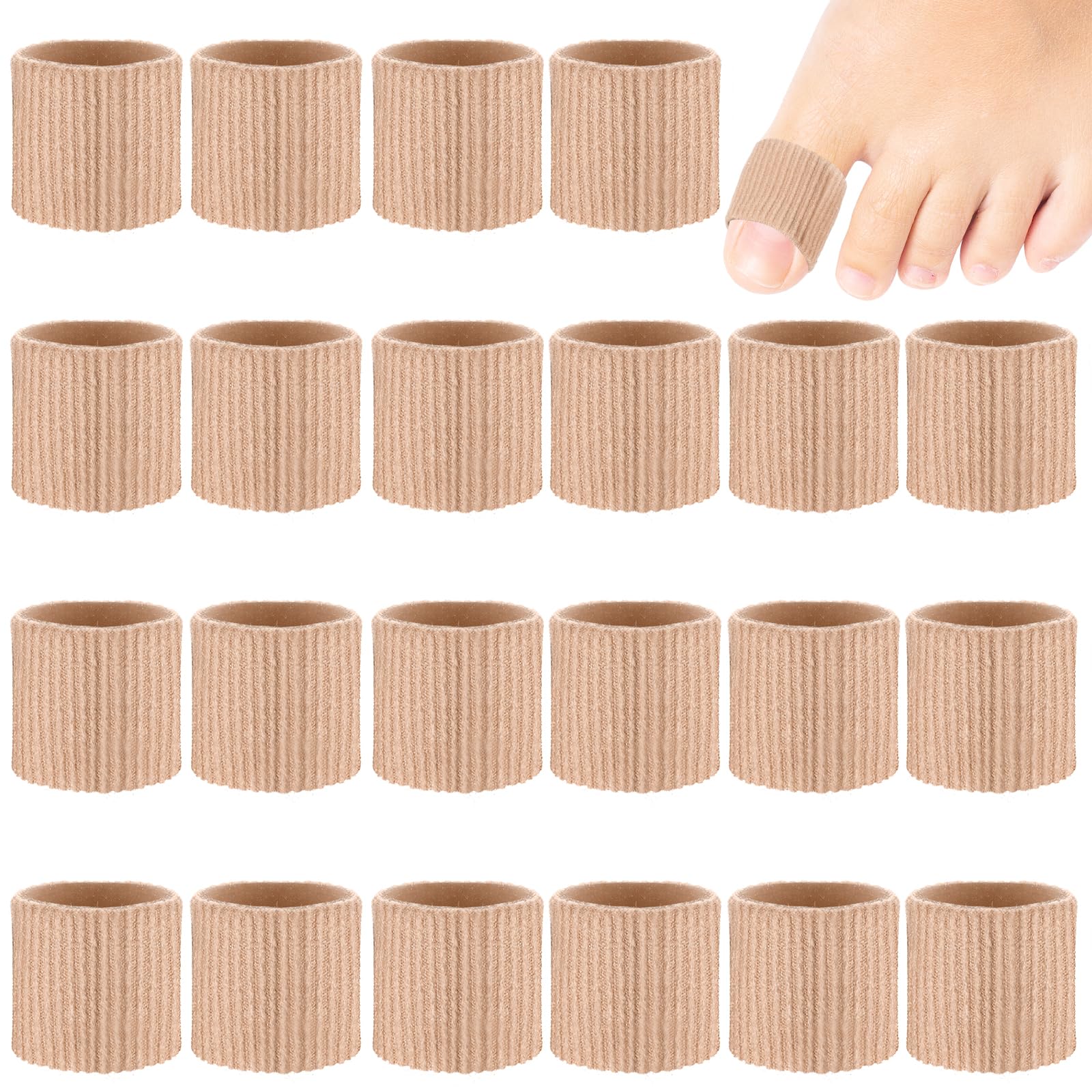 Photo 1 of Blulu 24 Pieces Toe Tubes 0.98 Inches Cushion Tube Corn Pads for Toes Sleeves Soft Gel Protectors for Cushions Corns Blisters Calluses 3 Size(Skin Color,Large Size)