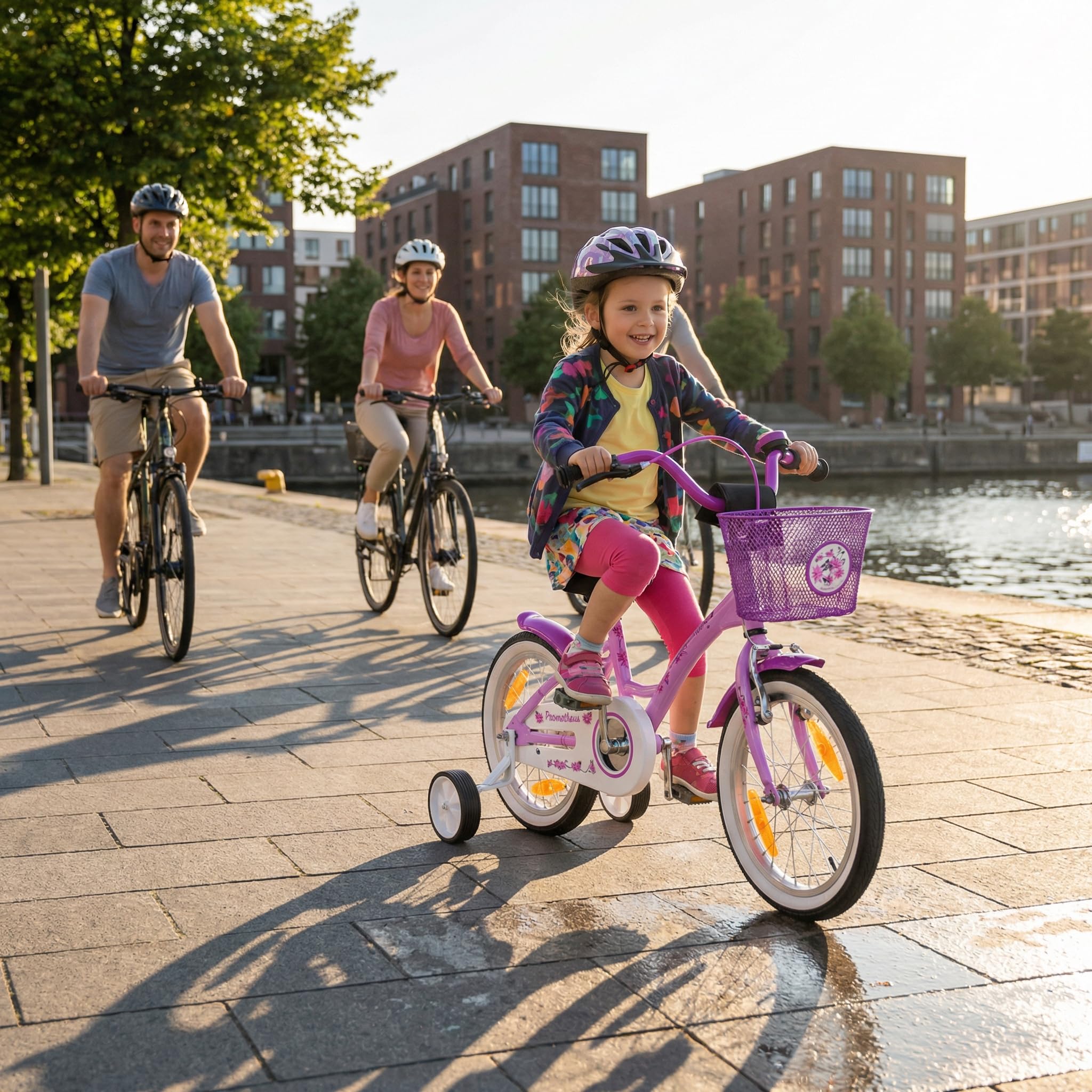 PROMETHEUS BICYCLES bicicletta bambina 5-7 anni bici per bambini bambino 16 pollici bimba con rotelle e freno contropedale viola