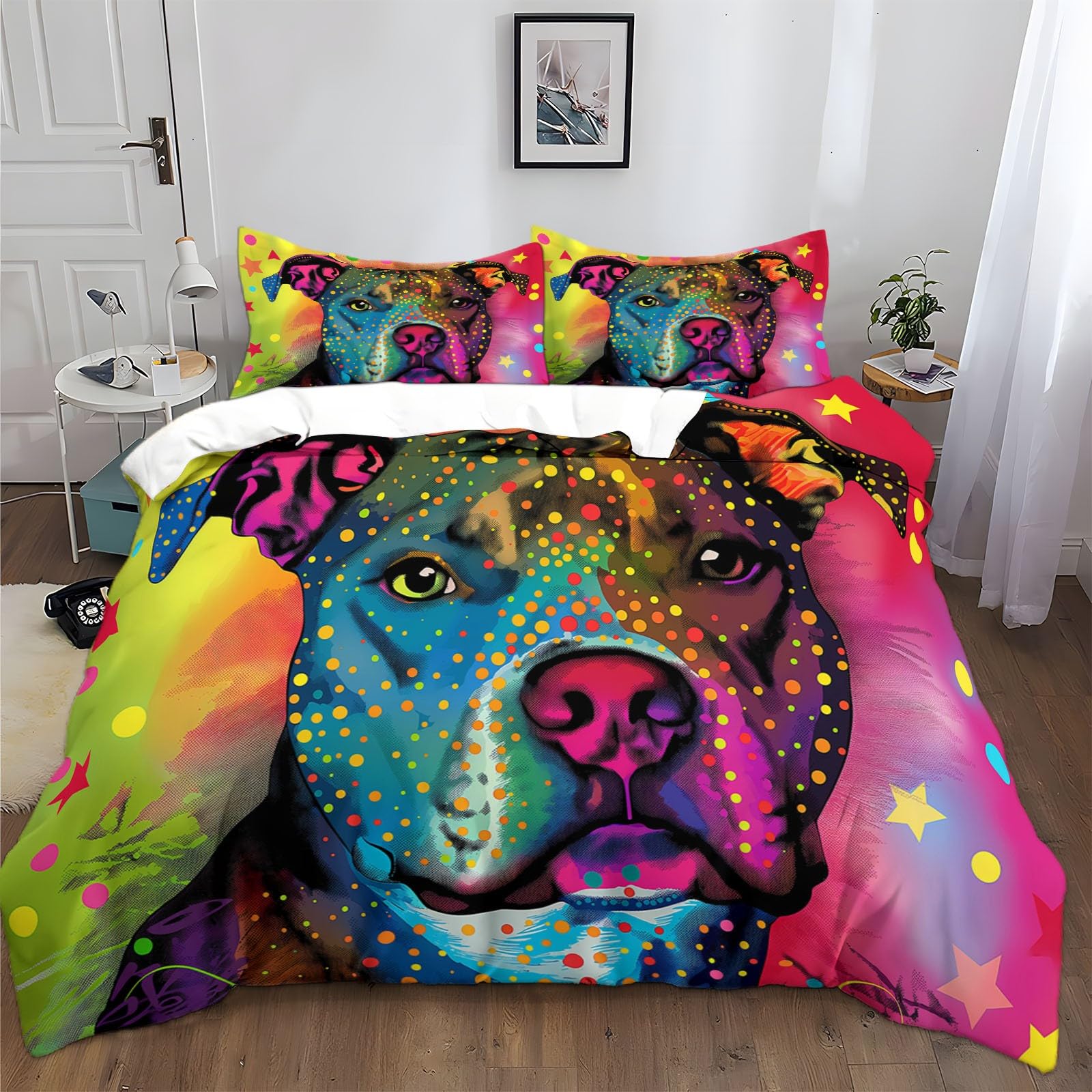 Ensemble de literie bouledogue 140 x 200 cm microfibre de luxe