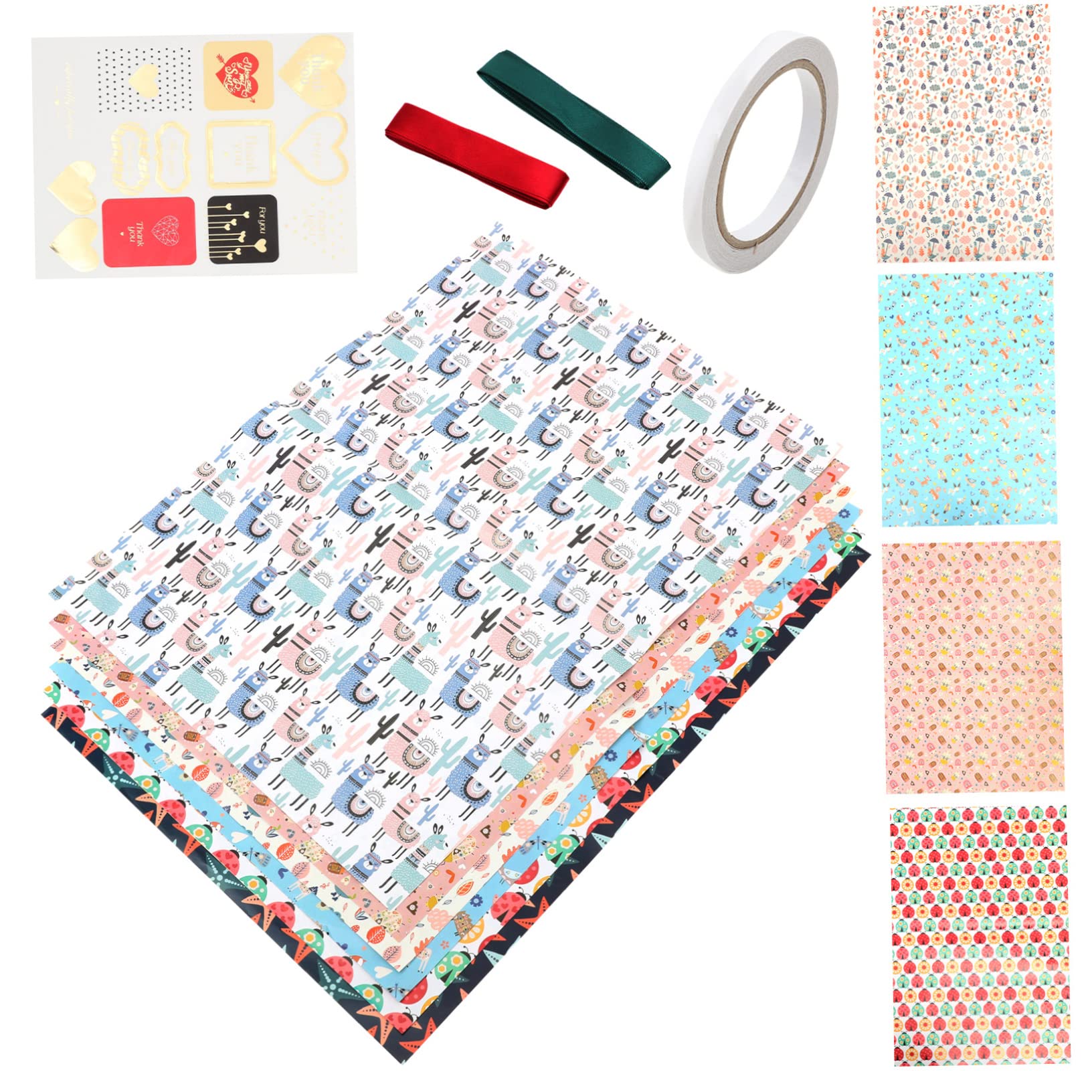 minkissy 3sätze Blumen Geschenkpapier Mit Schleifenbox Mehrzweck Einwickelpapier Für Partys Bastelprojekte Für Geburtstage Shower Deko