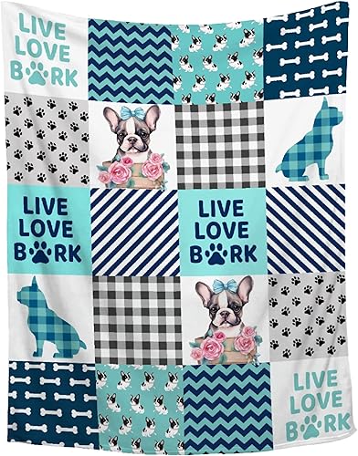 Miniatura 1 de Bonita manta de bulldog francés, ligera y suave, regalo para mujeres, hombres, perros, decoración de bulldog francés para sofá, cama, al aire libre,